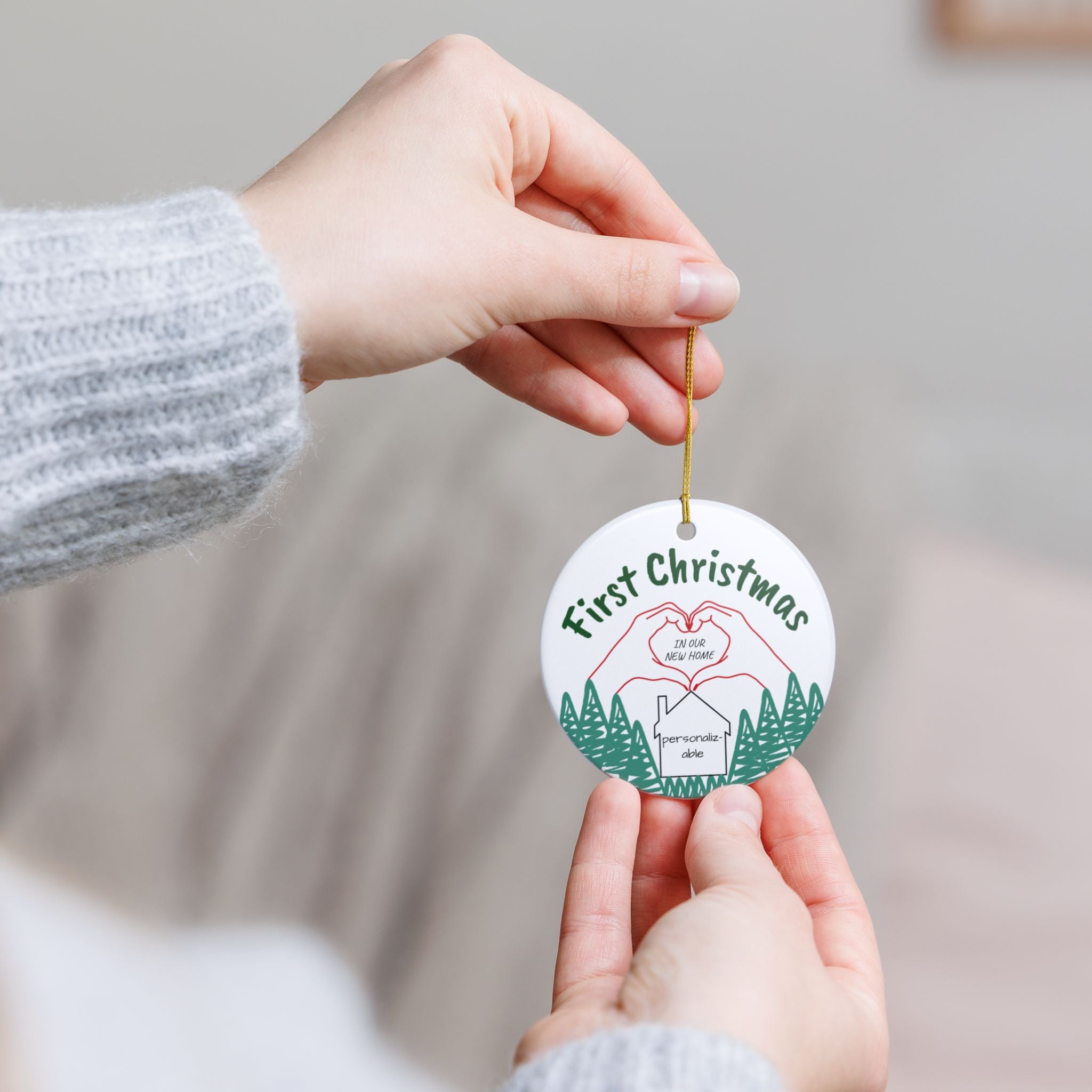 "Our First Christmas In Our New Home" Ceramic Ornament | New Homeowner Gift | Housewarming Keepsake