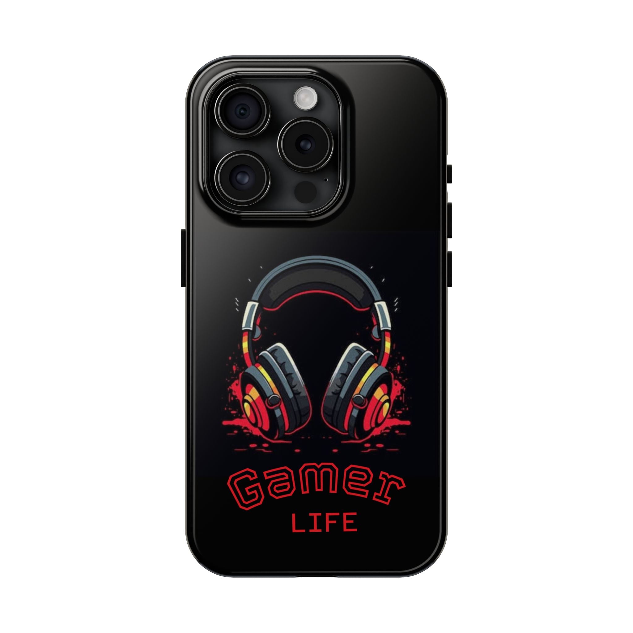 Gamer Life Tough Phone Case with Gamer Headset Design