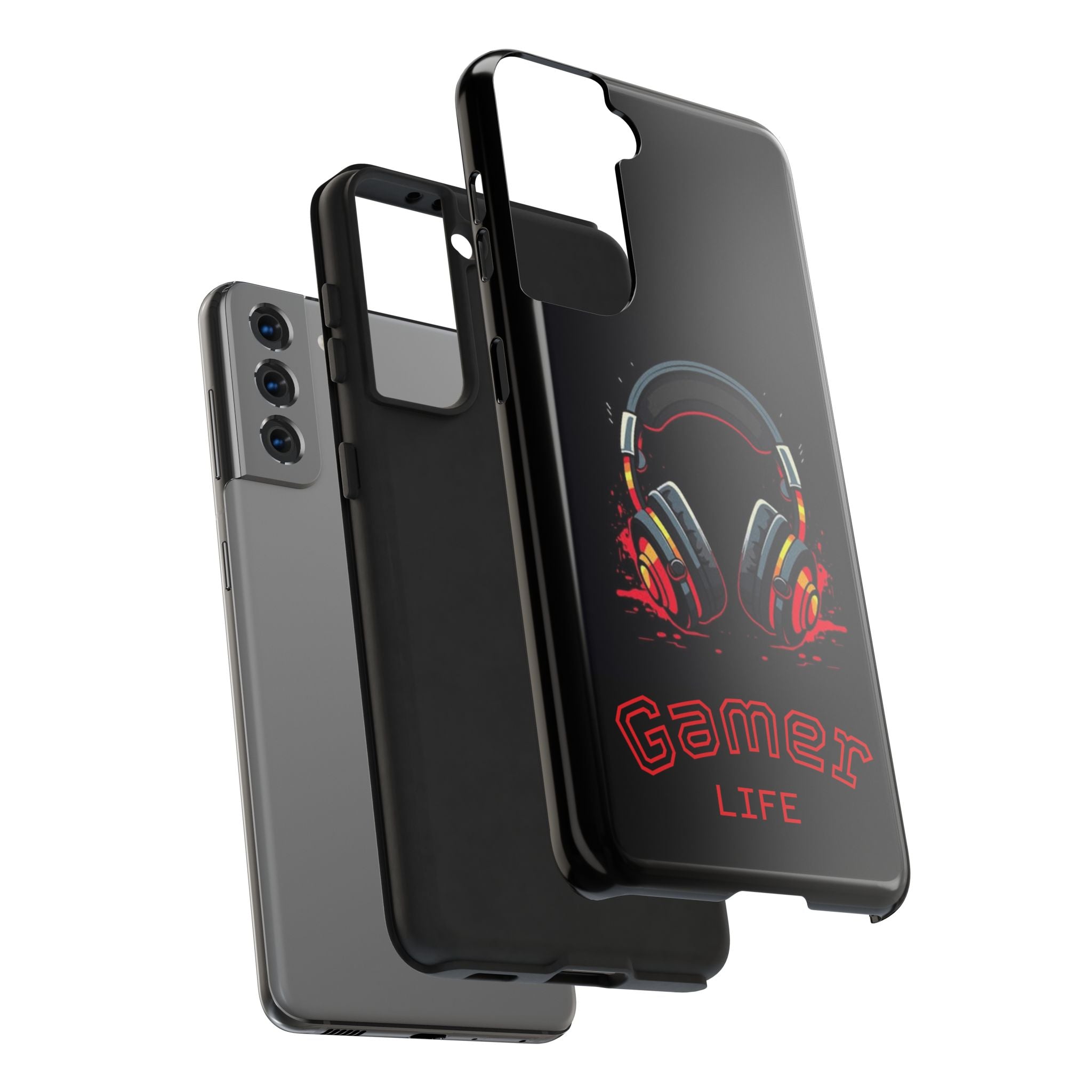 Gamer Life Tough Phone Case with Gamer Headset Design