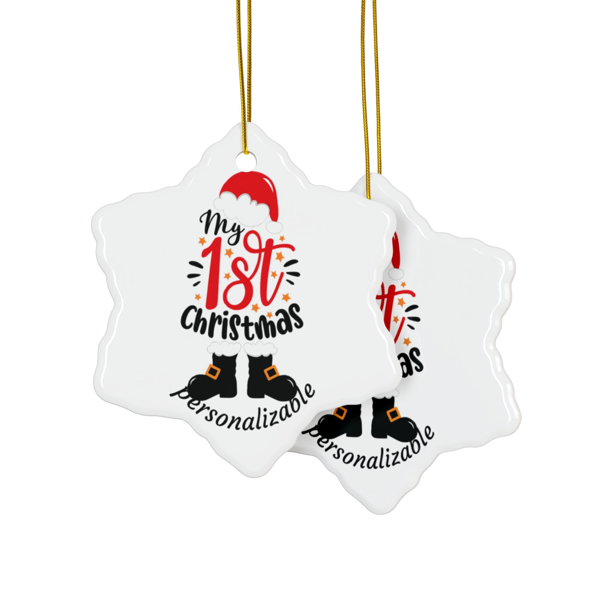 My 1st Christmas Ceramic Ornaments - 2-Sided Print (Multiple Pack Options)