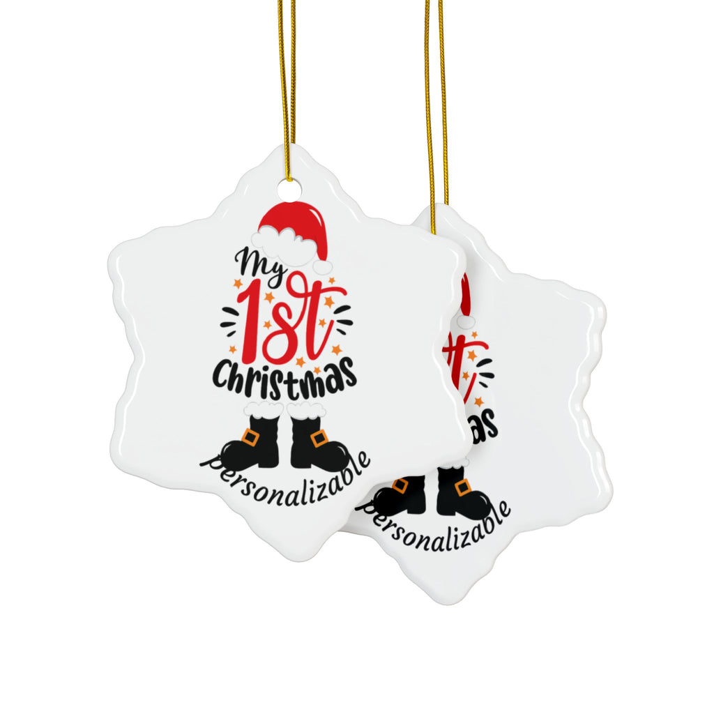 My 1st Christmas Ceramic Ornaments - 2-Sided Print (Multiple Pack Options)