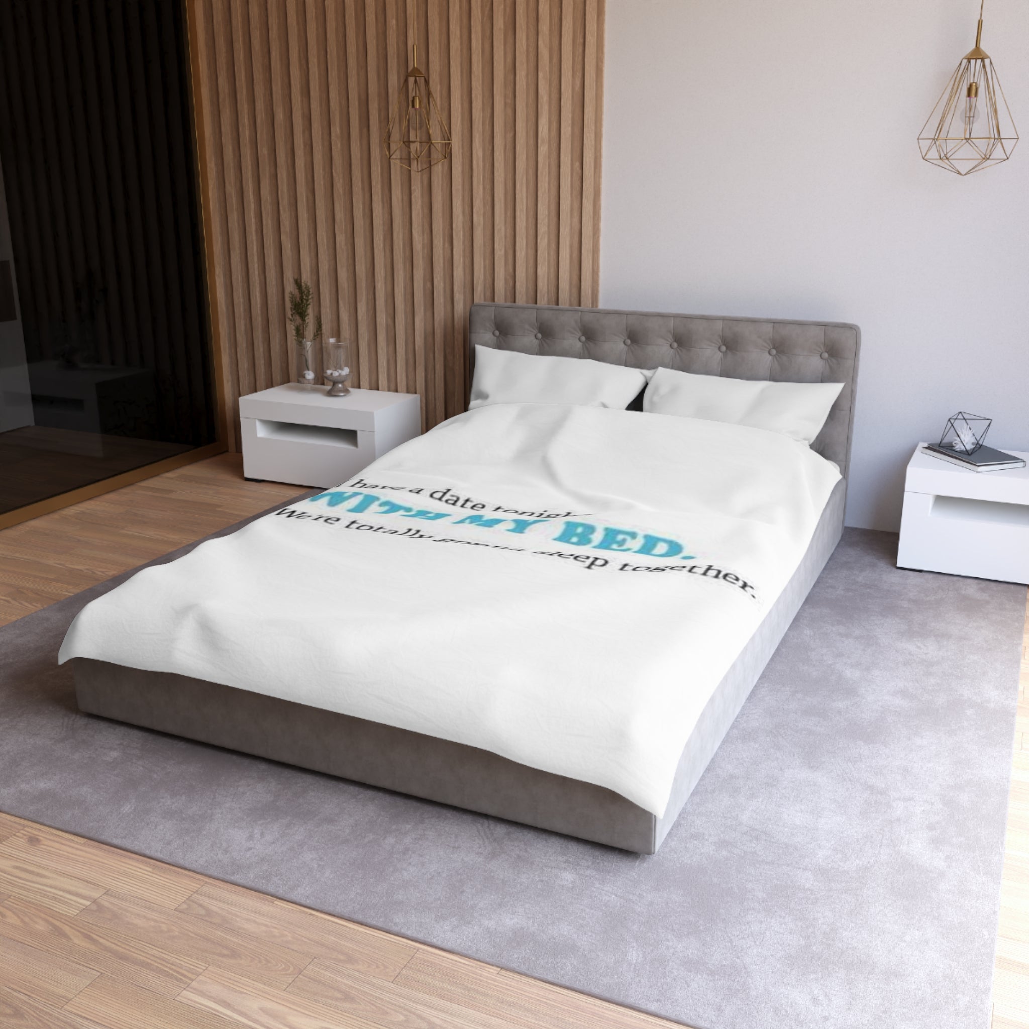 Date with my Bed Microfiber Duvet Cover