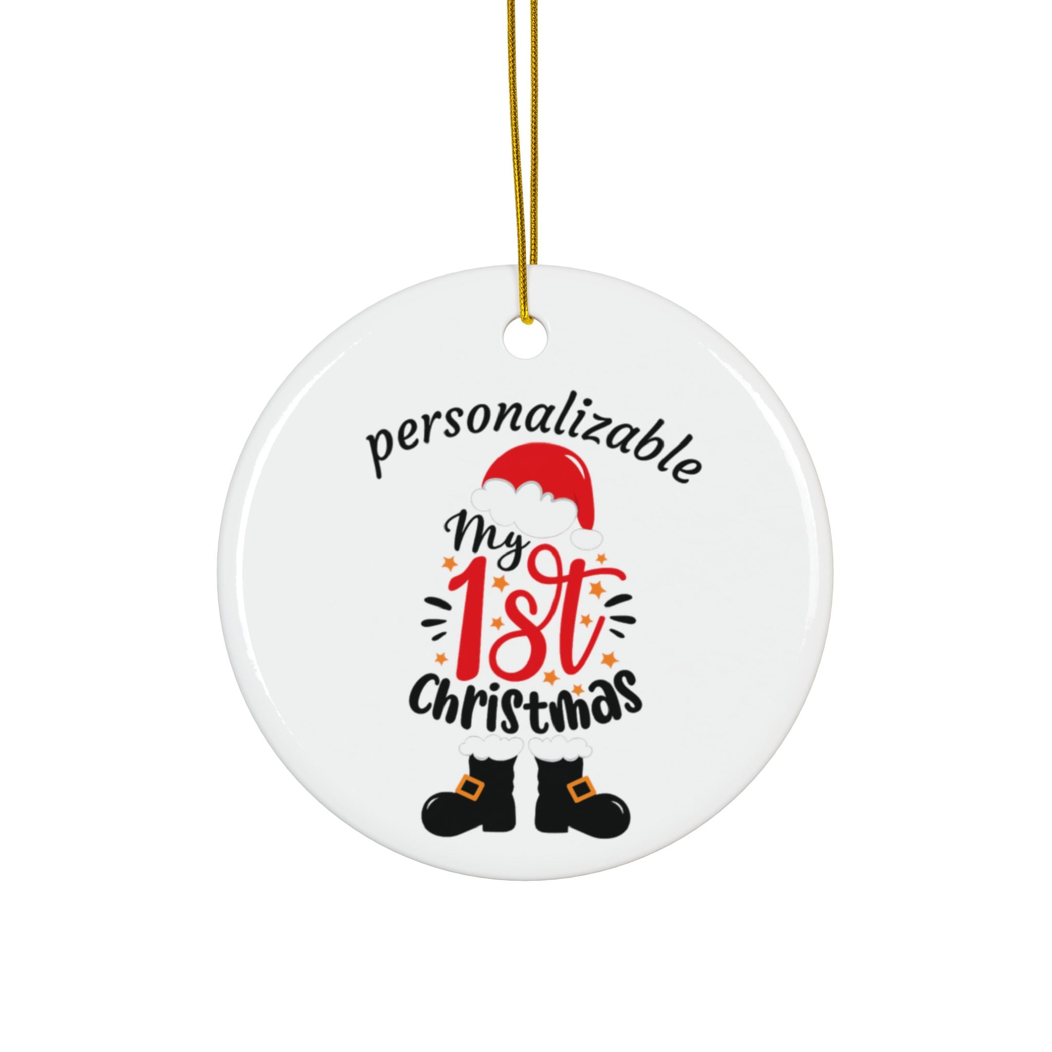 My 1st Christmas Ceramic Ornaments - 2-Sided Print (Multiple Pack Options)