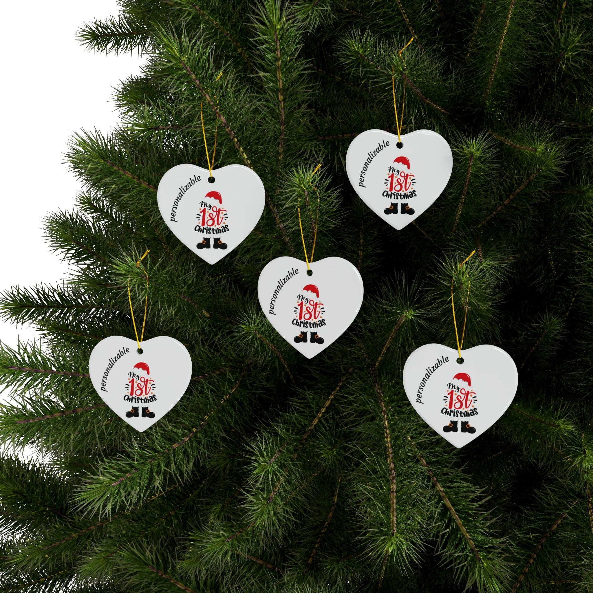 My 1st Christmas Ceramic Ornaments - 2-Sided Print (Multiple Pack Options)