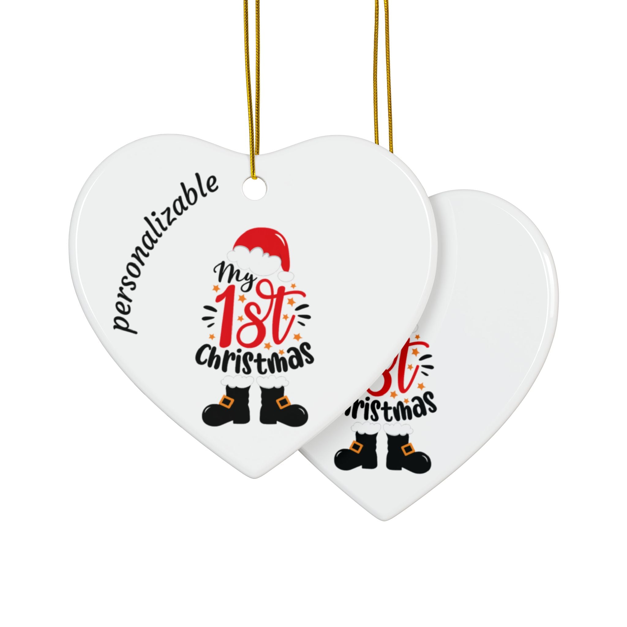 My 1st Christmas Ceramic Ornaments - 2-Sided Print (Multiple Pack Options)