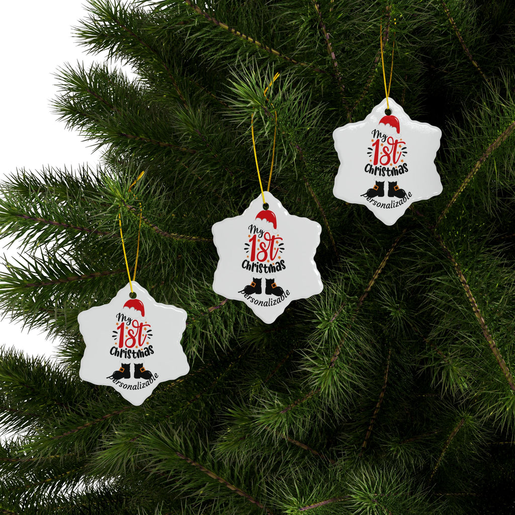 My 1st Christmas Ceramic Ornaments - 2-Sided Print (Multiple Pack Options)