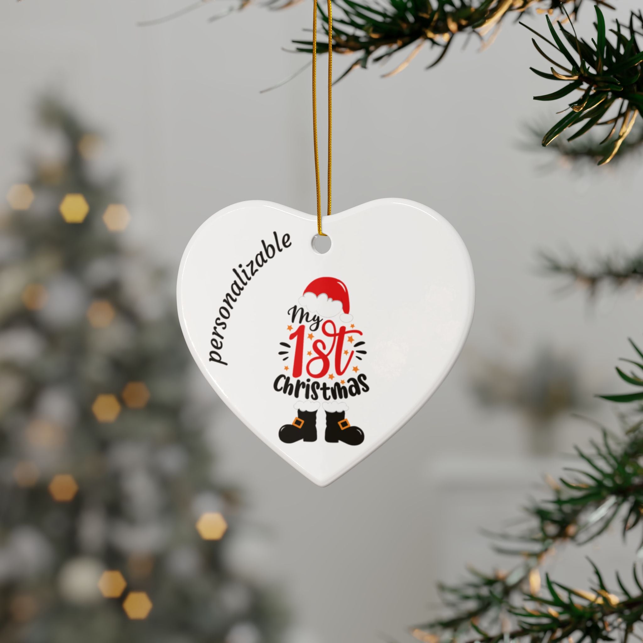 My 1st Christmas Ceramic Ornaments - 2-Sided Print (Multiple Pack Options)