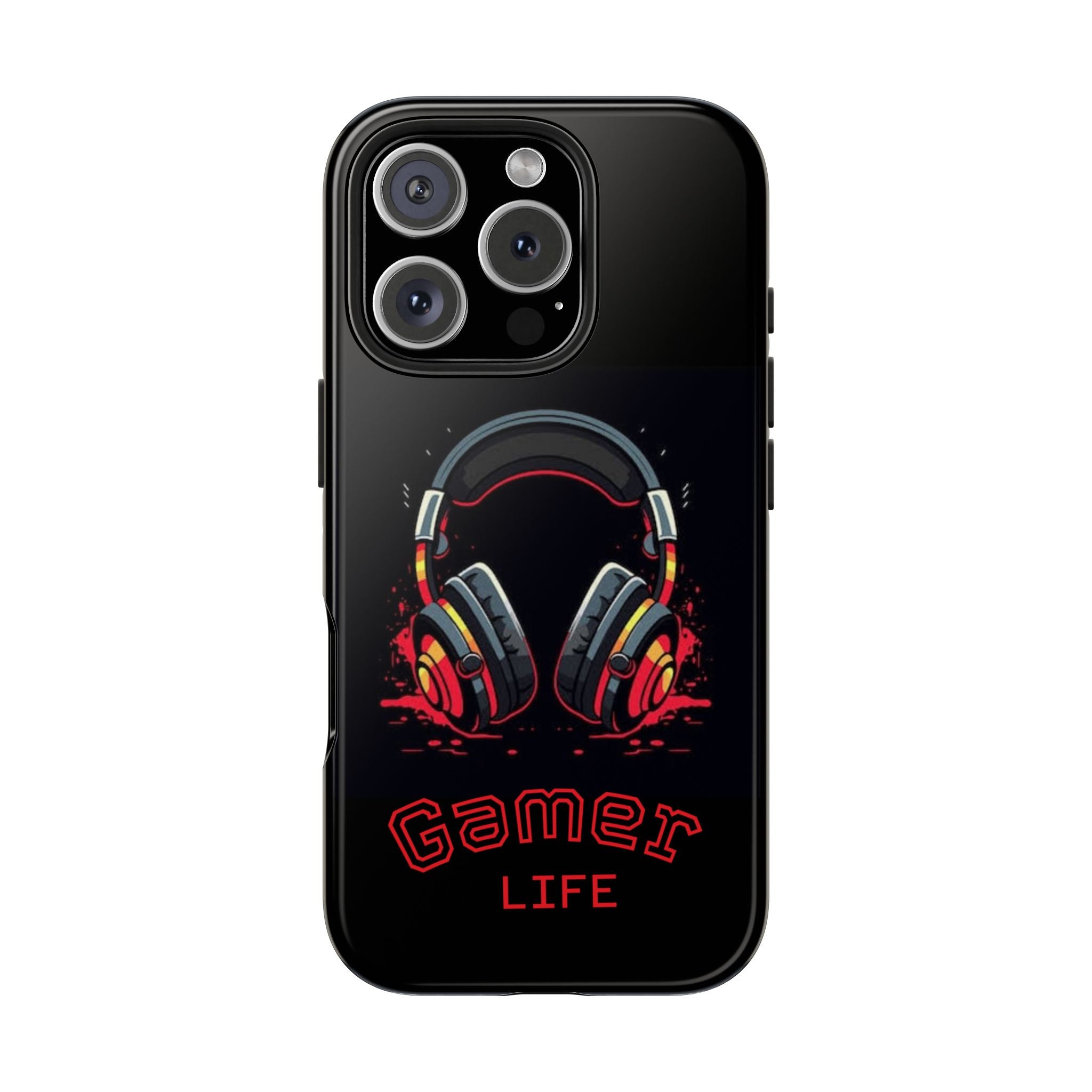 Gamer Life Tough Phone Case with Gamer Headset Design