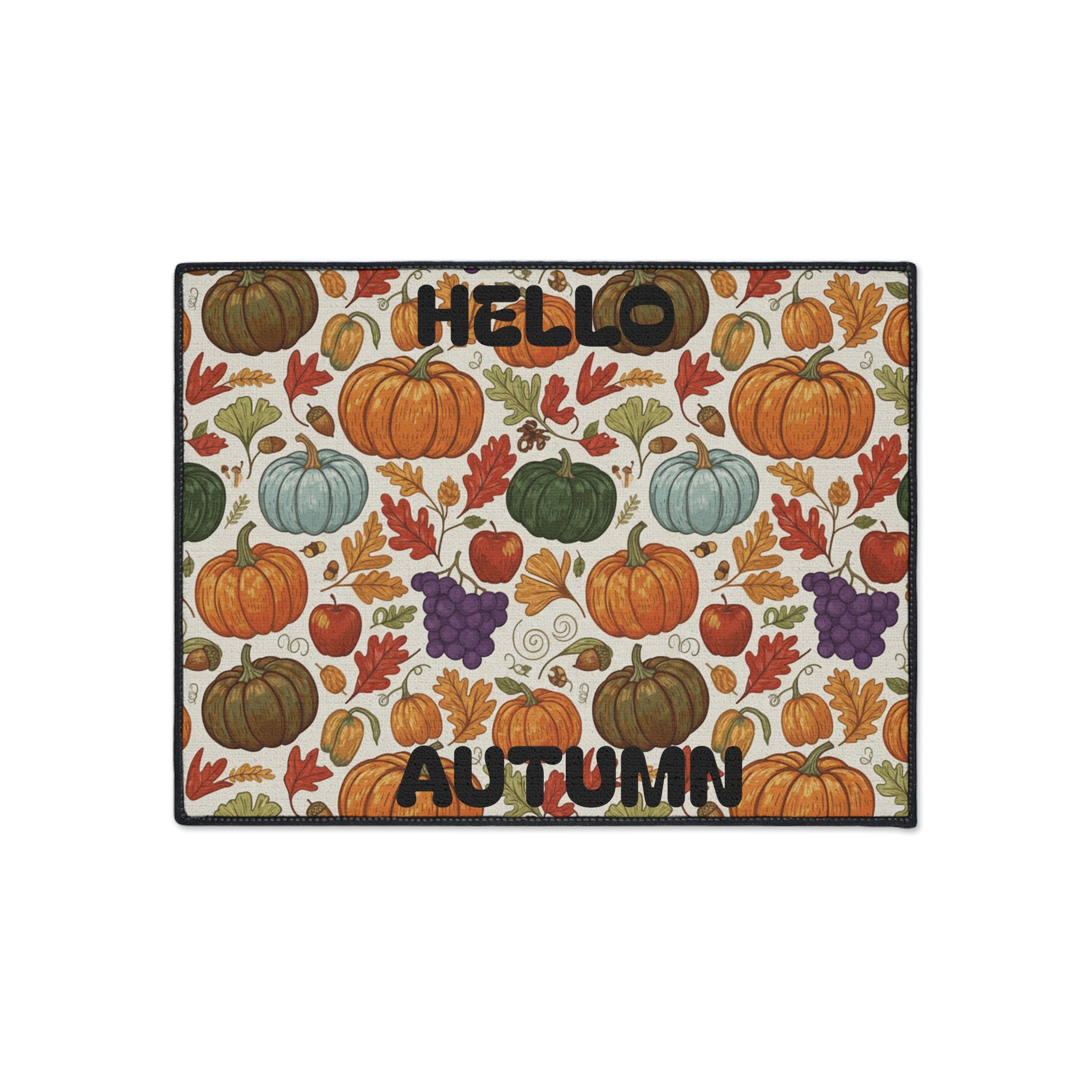 Hello Autumn Pumpkin Doormat - Heavy Duty Fall Floor Mat
