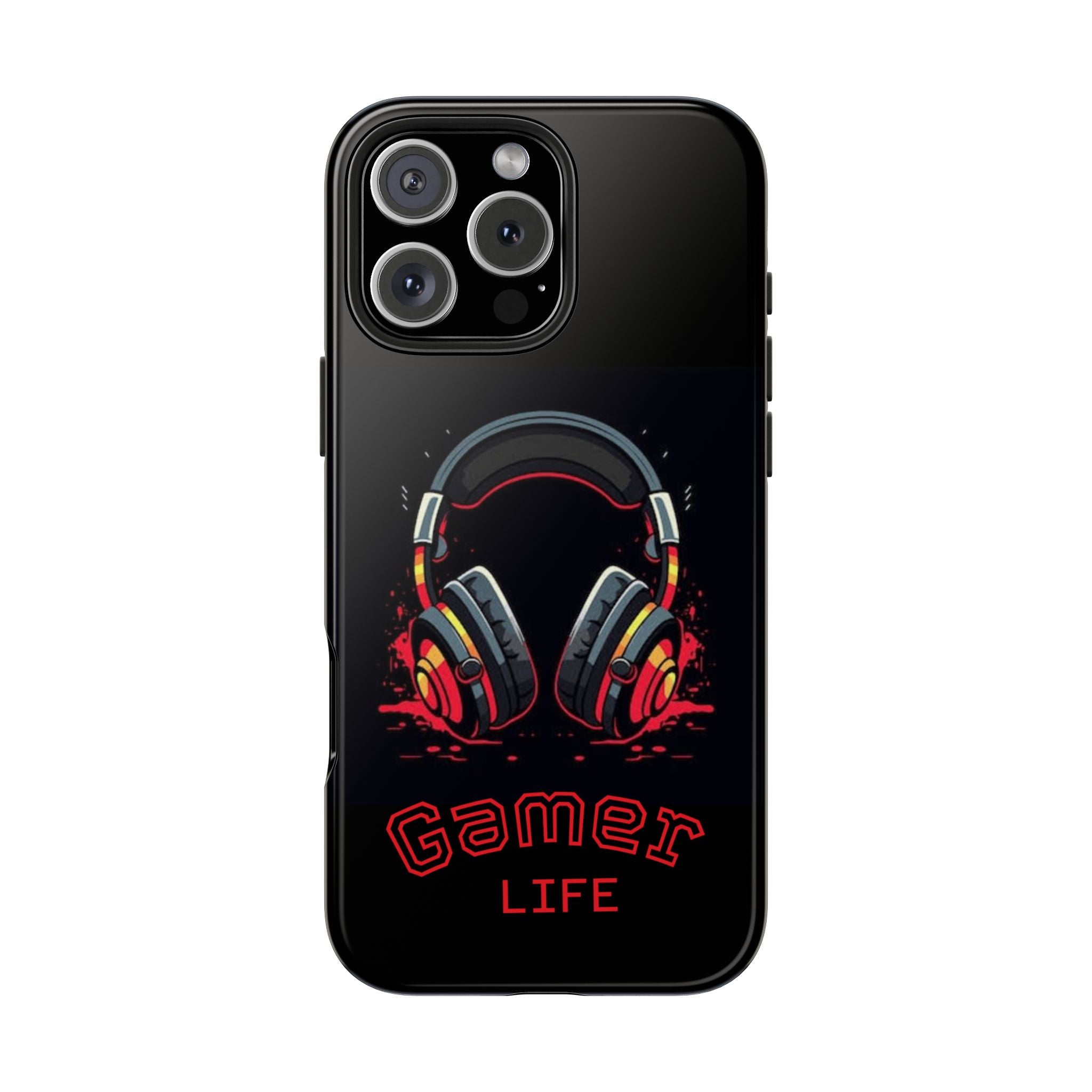 Gamer Life Tough Phone Case with Gamer Headset Design