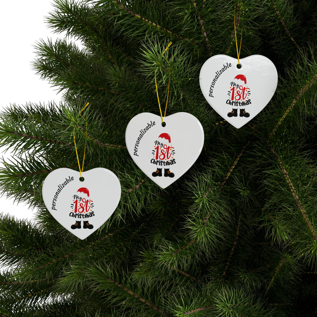 My 1st Christmas Ceramic Ornaments - 2-Sided Print (Multiple Pack Options)