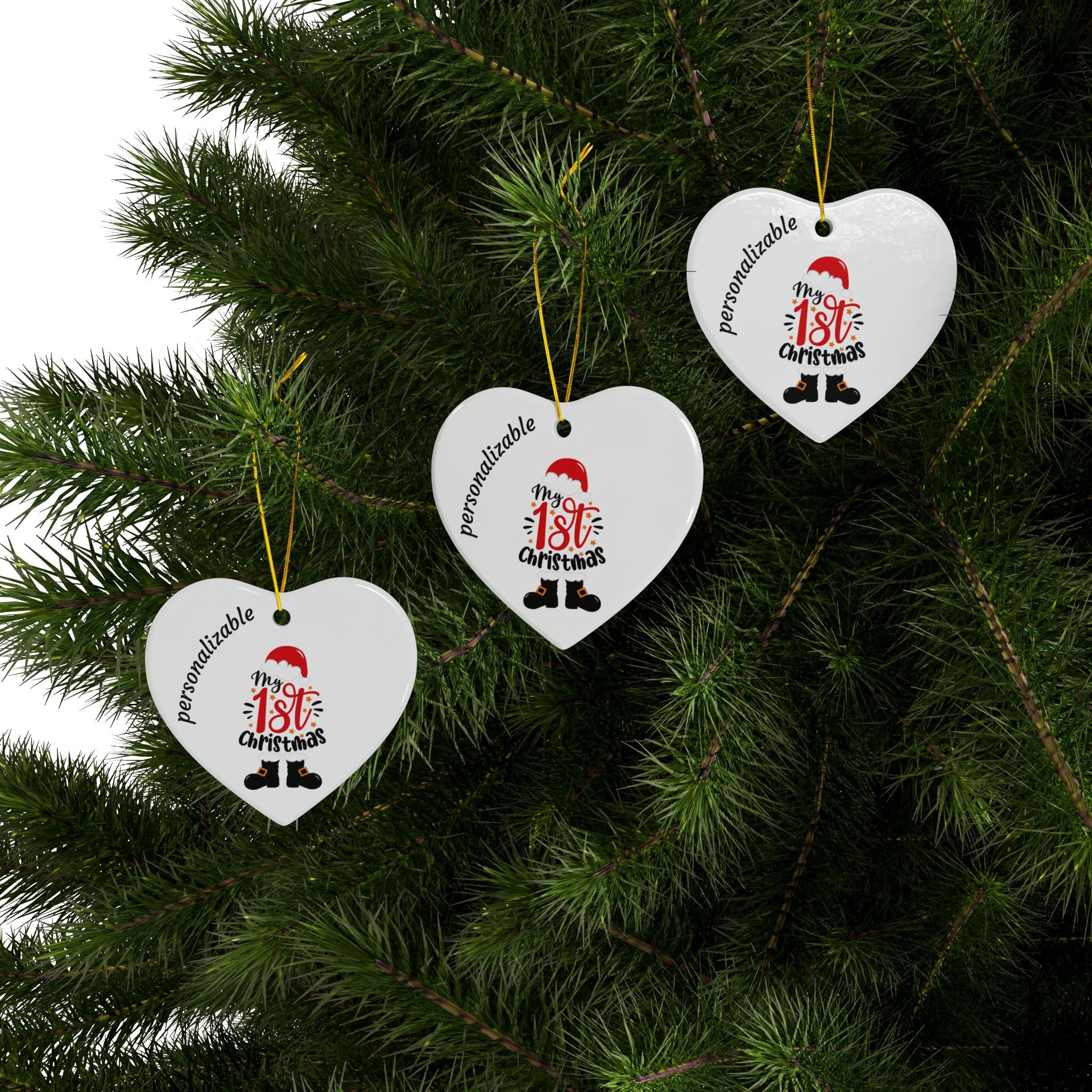 My 1st Christmas Ceramic Ornaments - 2-Sided Print (Multiple Pack Options)