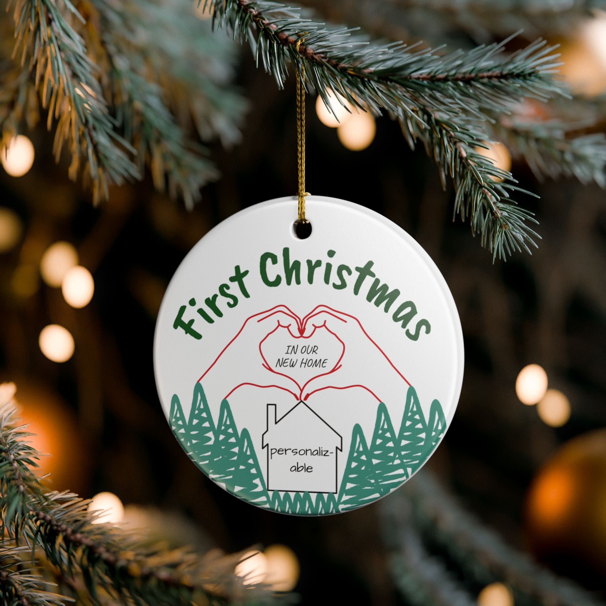 "Our First Christmas In Our New Home" Ceramic Ornament | New Homeowner Gift | Housewarming Keepsake