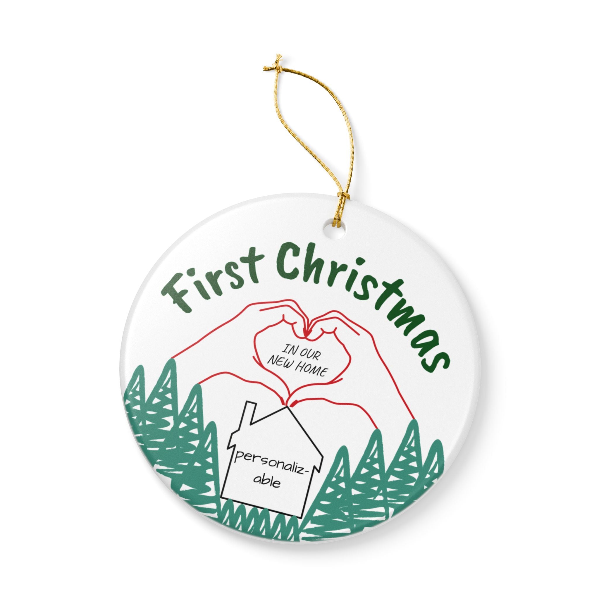 "Our First Christmas In Our New Home" Ceramic Ornament | New Homeowner Gift | Housewarming Keepsake