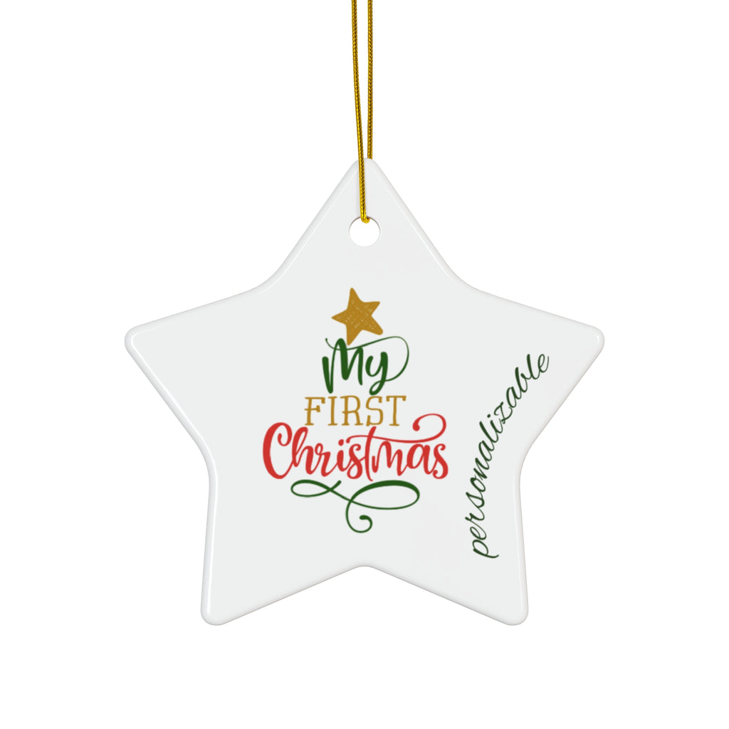 My First Christmas Ceramic Ornament - 4 Unique Shapes