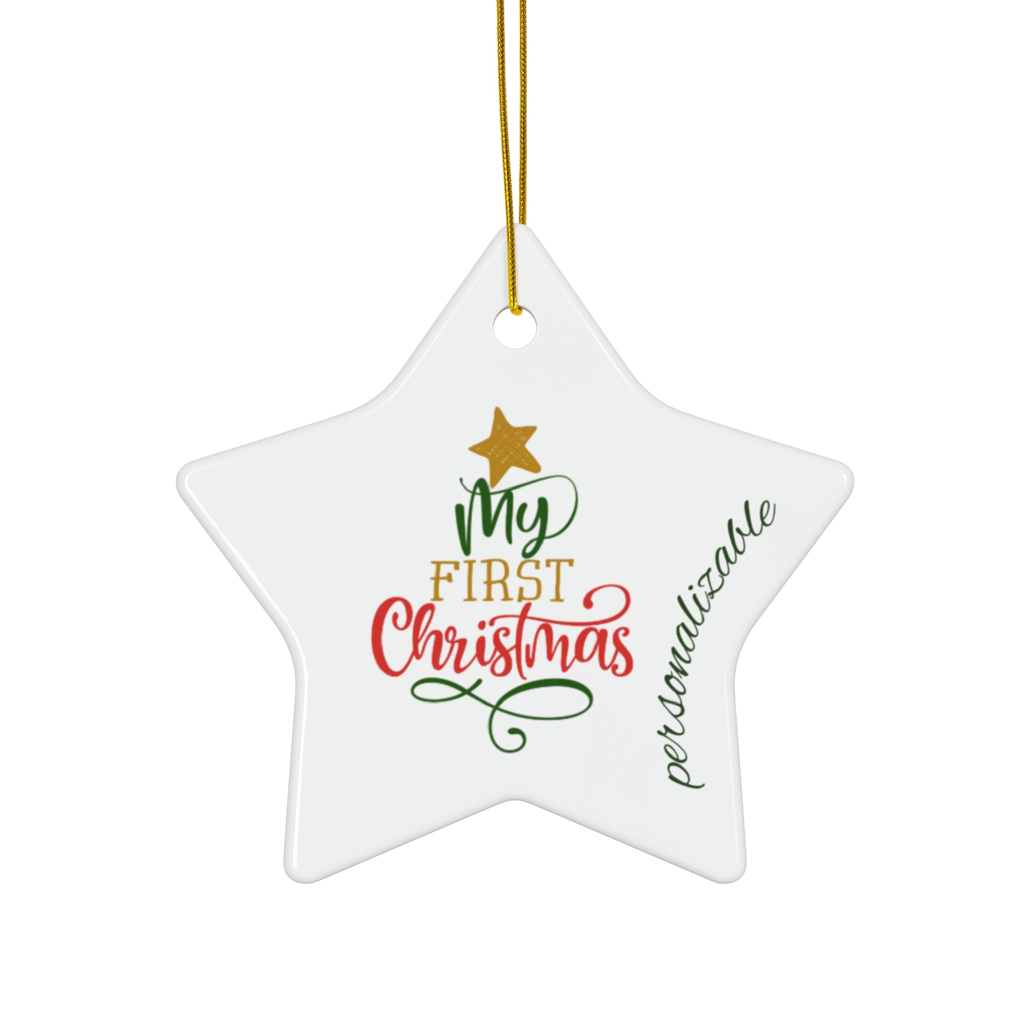 My First Christmas Ceramic Ornament - 4 Unique Shapes