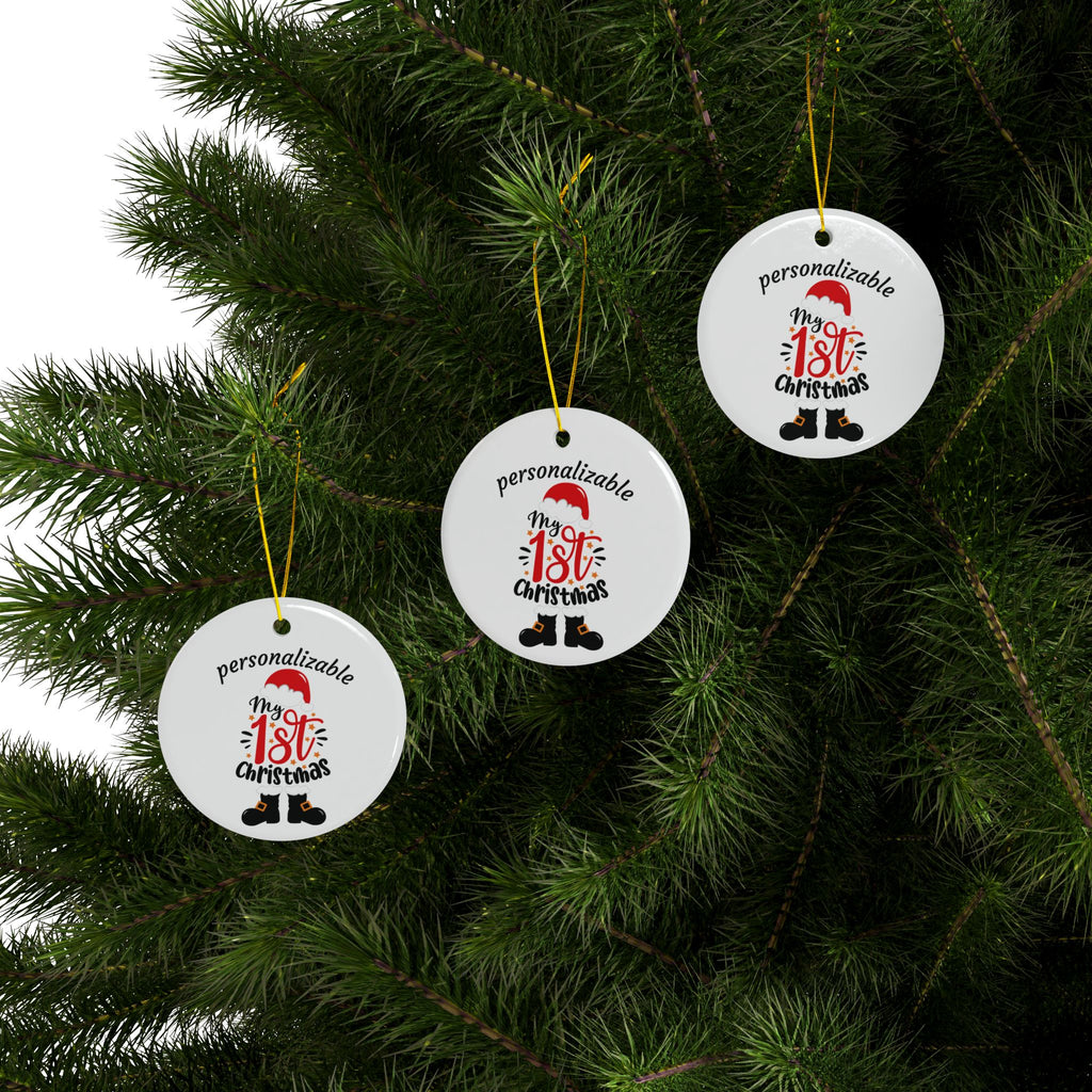 My 1st Christmas Ceramic Ornaments - 2-Sided Print (Multiple Pack Options)