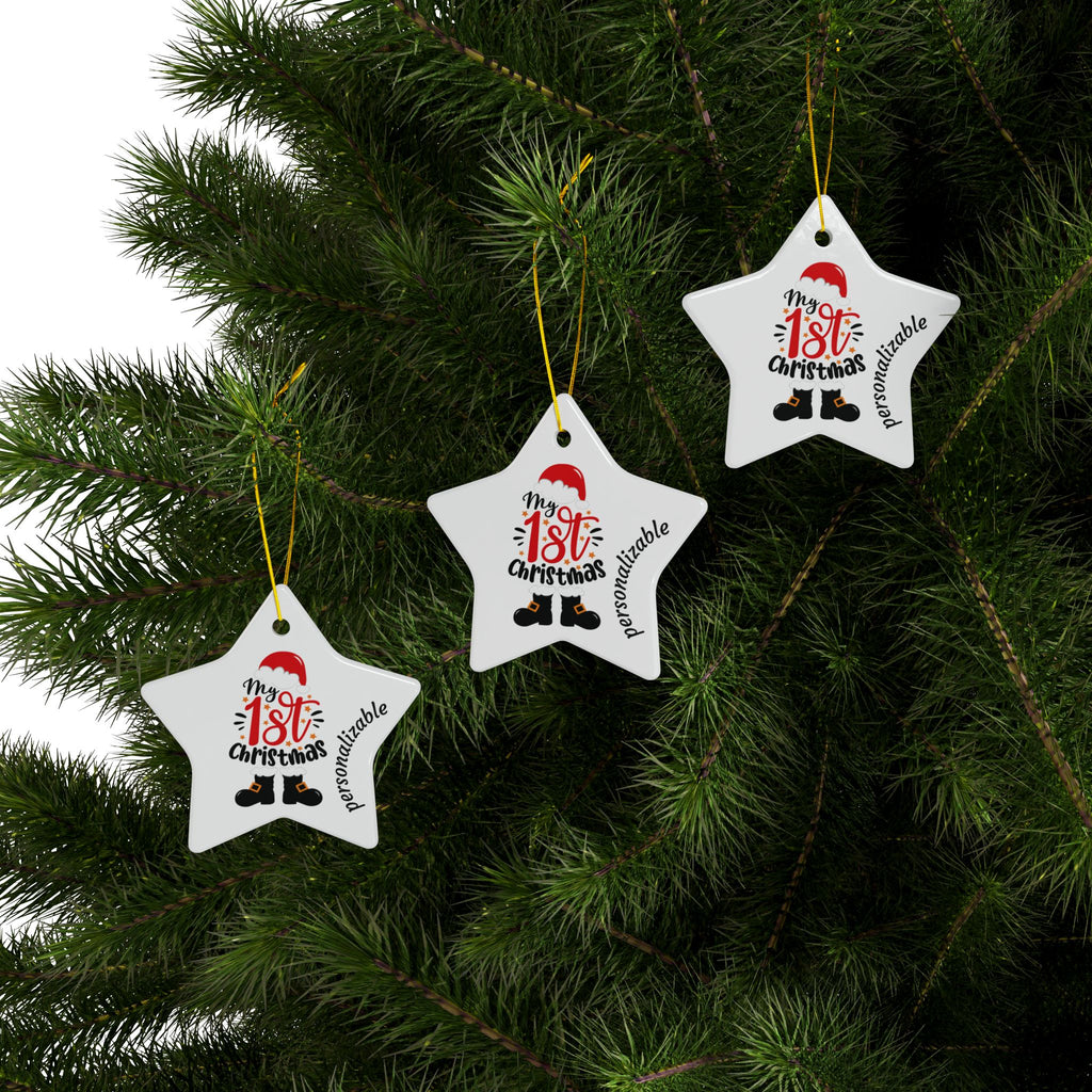 My 1st Christmas Ceramic Ornaments - 2-Sided Print (Multiple Pack Options)