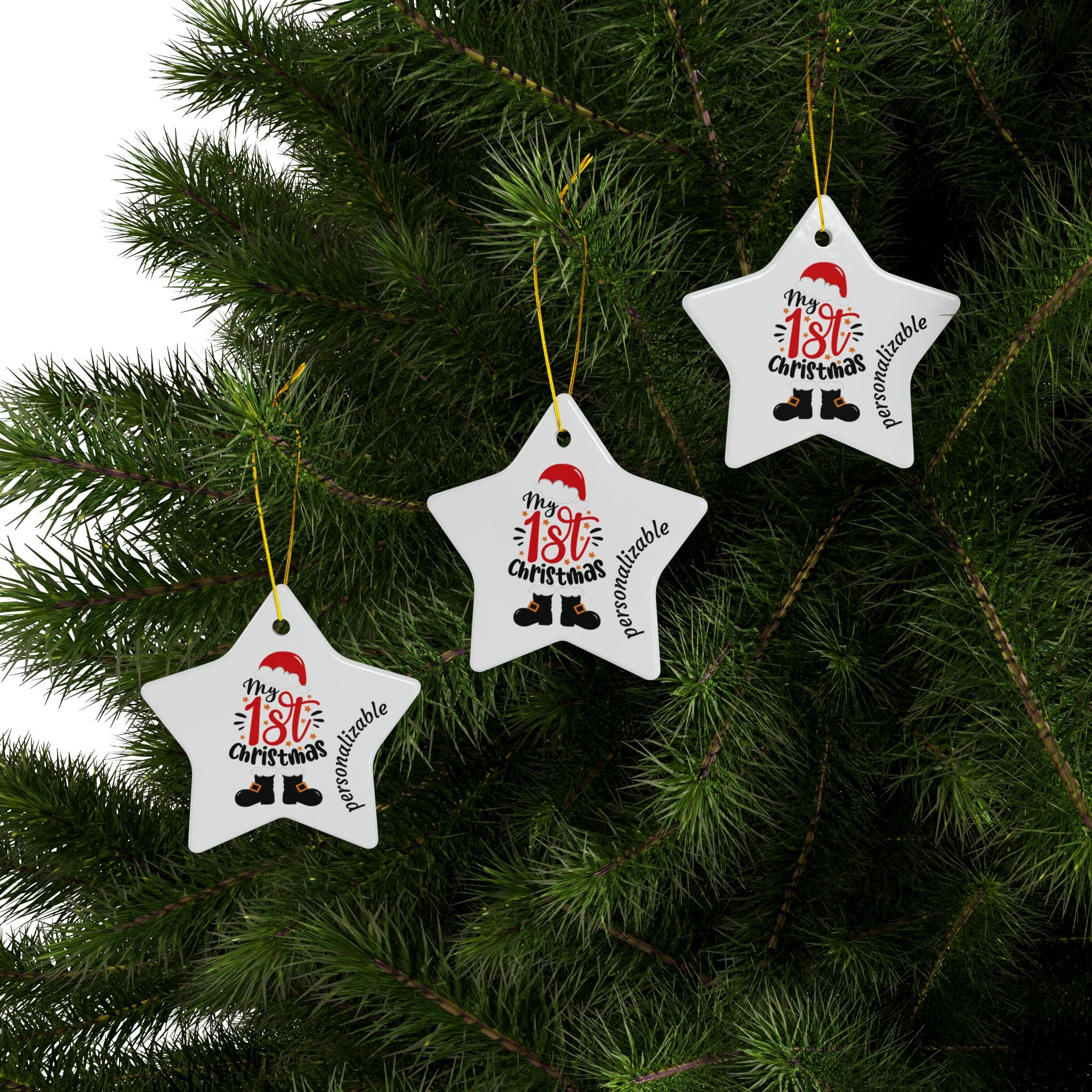 My 1st Christmas Ceramic Ornaments - 2-Sided Print (Multiple Pack Options)