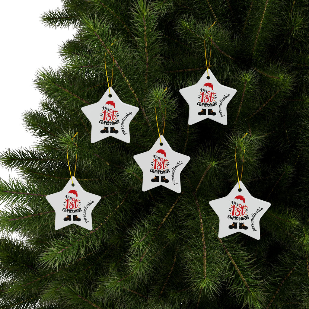 My 1st Christmas Ceramic Ornaments - 2-Sided Print (Multiple Pack Options)