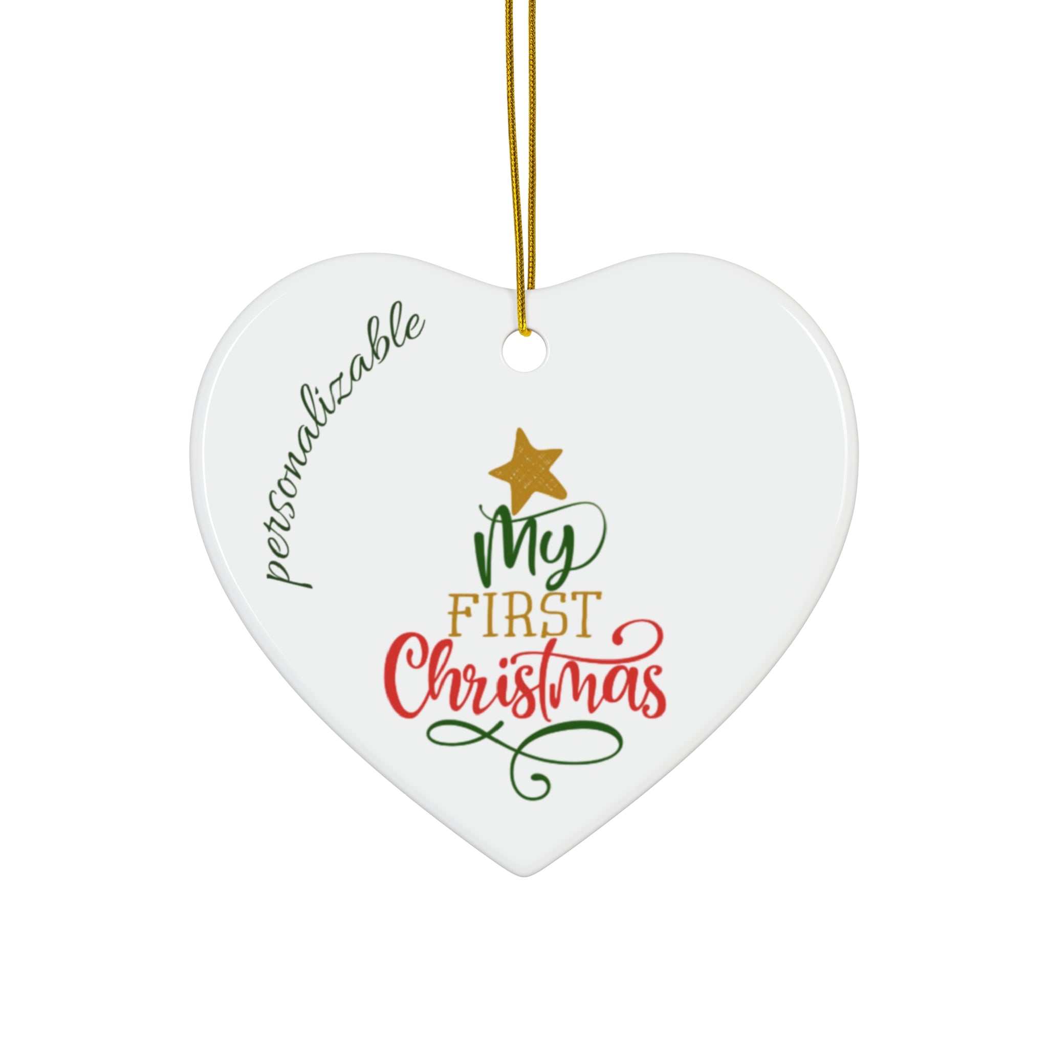 My First Christmas Ceramic Ornament - 4 Unique Shapes