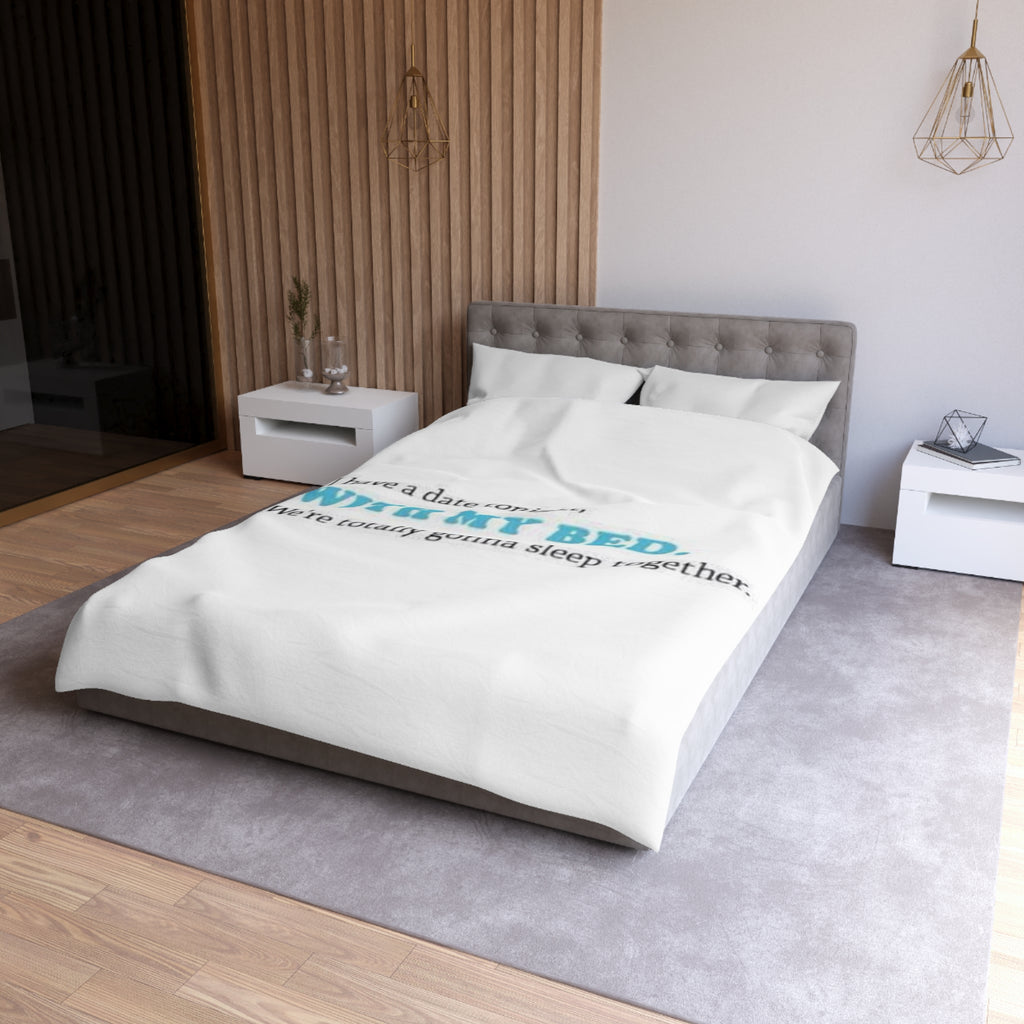 Date with my Bed Microfiber Duvet Cover