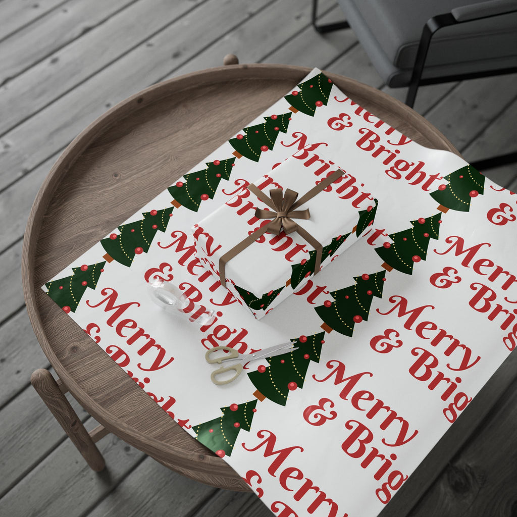 Festive Christmas Wrapping Paper with Merry Design