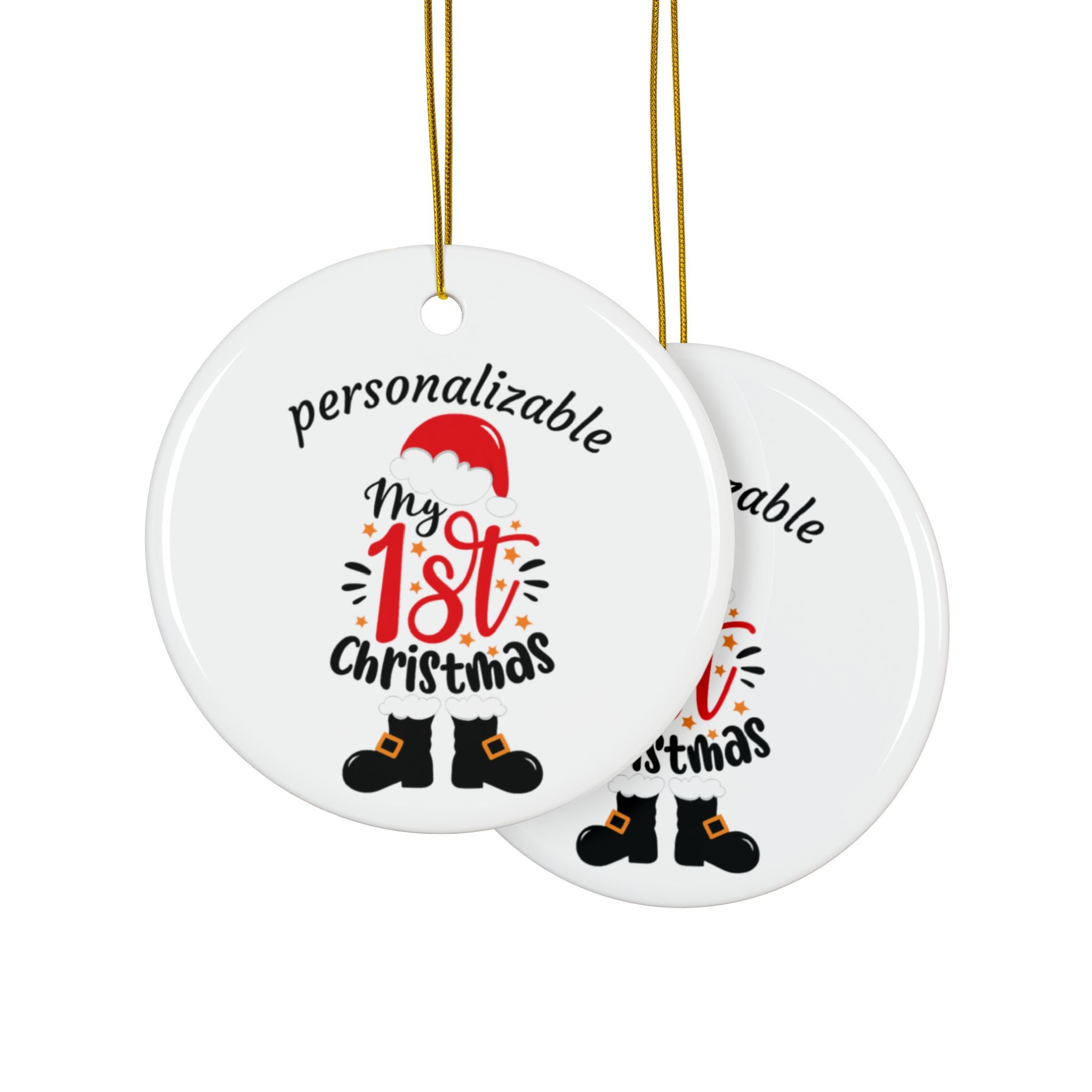 My 1st Christmas Ceramic Ornaments - 2-Sided Print (Multiple Pack Options)