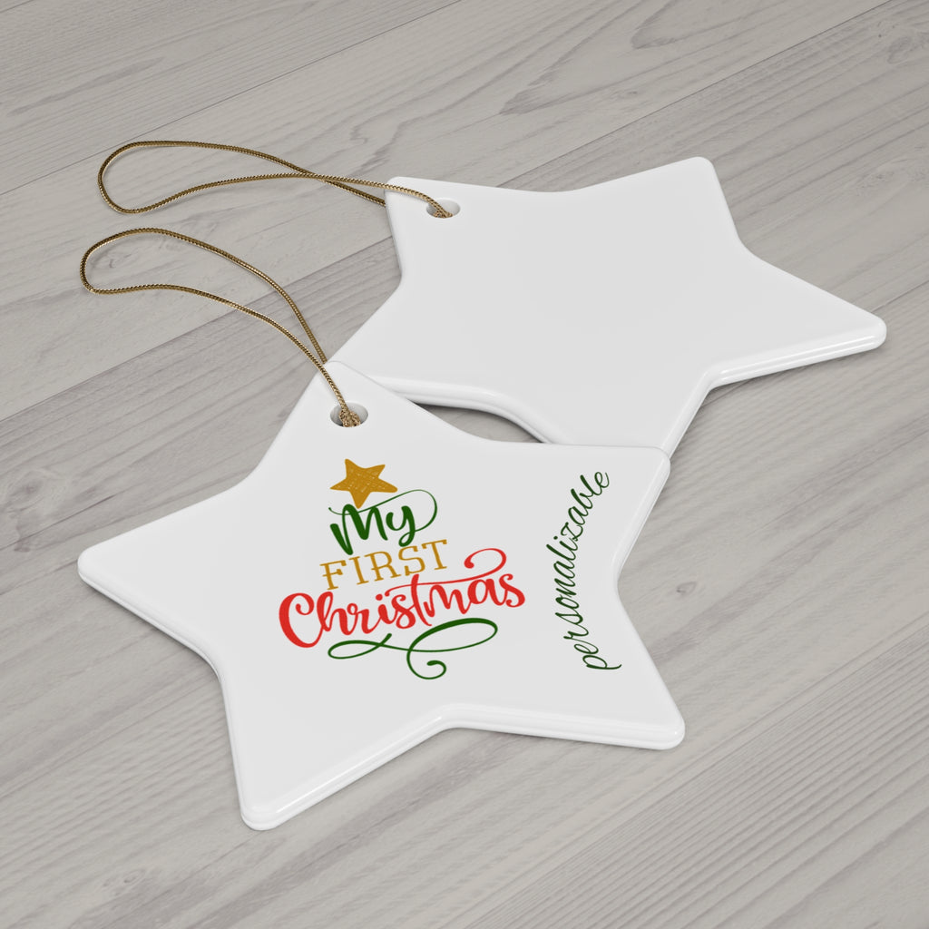 My First Christmas Ceramic Ornament - 4 Unique Shapes