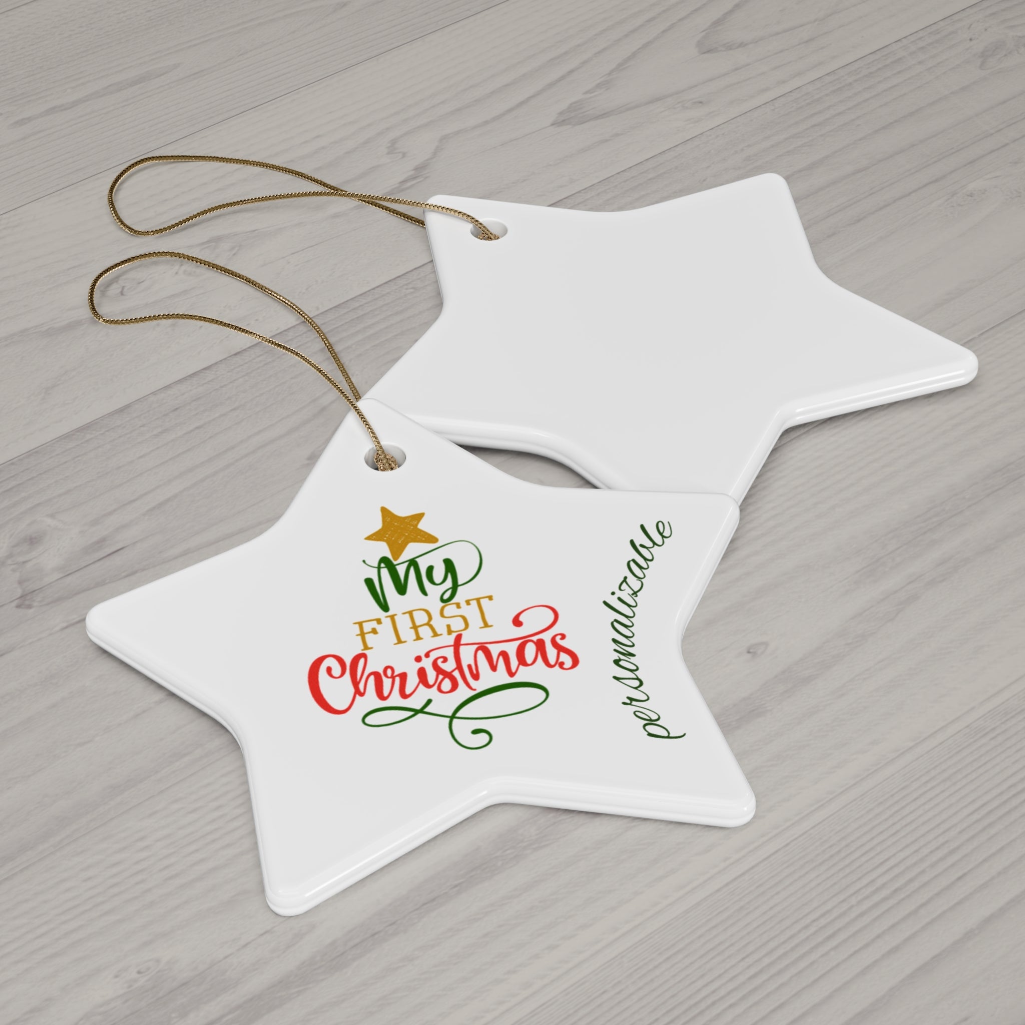 My First Christmas Ceramic Ornament - 4 Unique Shapes