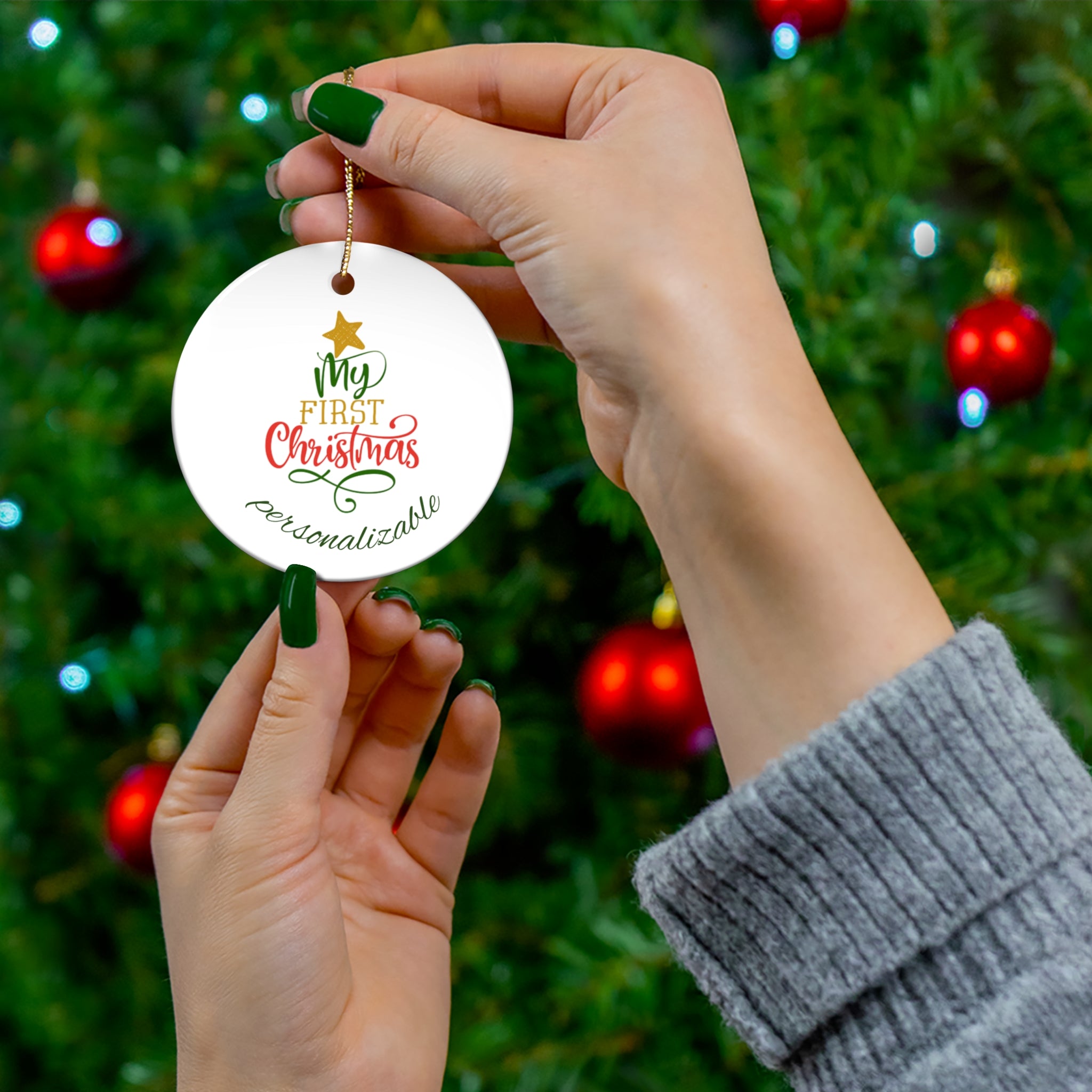My First Christmas Ceramic Ornament - 4 Unique Shapes
