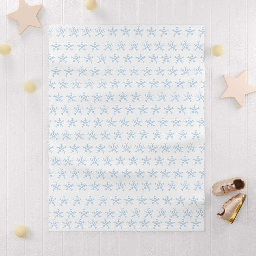 Snowflake Soft Fleece Baby Blanket - Cozy Winter Nursery Décor