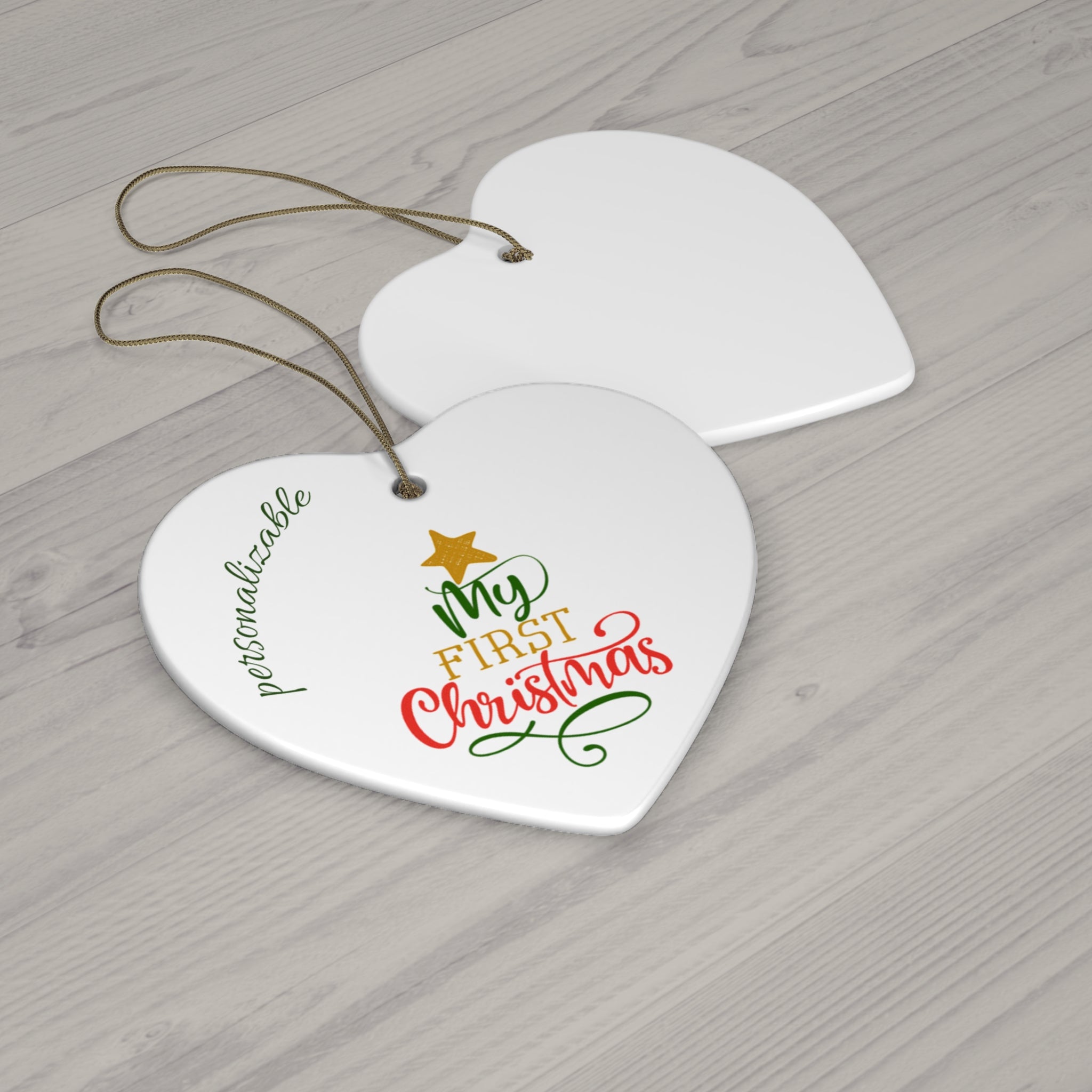 My First Christmas Ceramic Ornament - 4 Unique Shapes