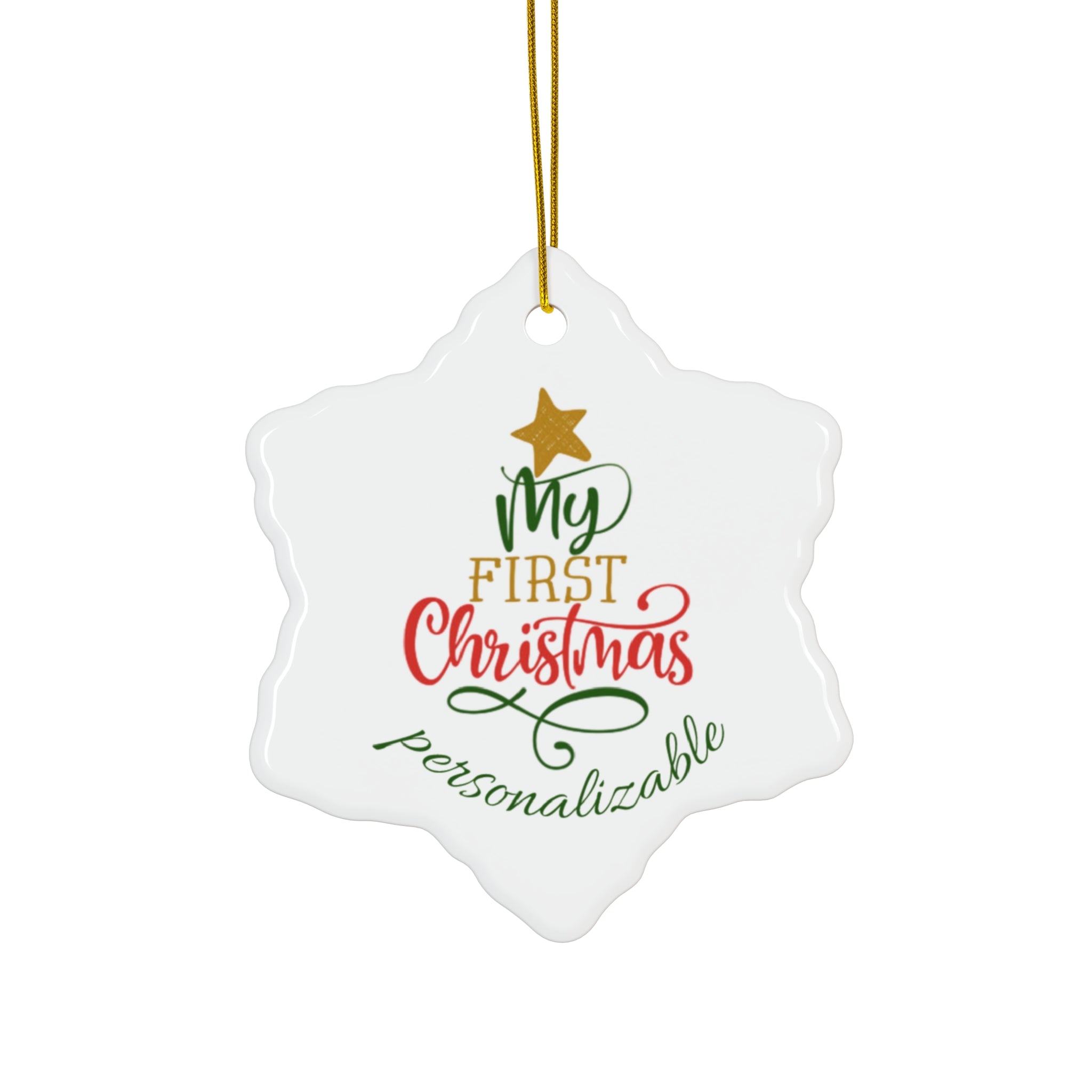 My First Christmas Ceramic Ornament - 4 Unique Shapes