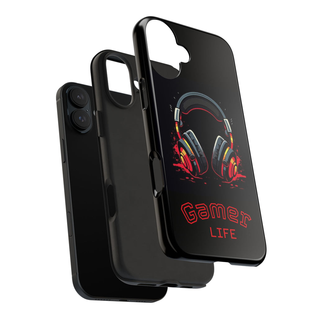Gamer Life Tough Phone Case with Gamer Headset Design