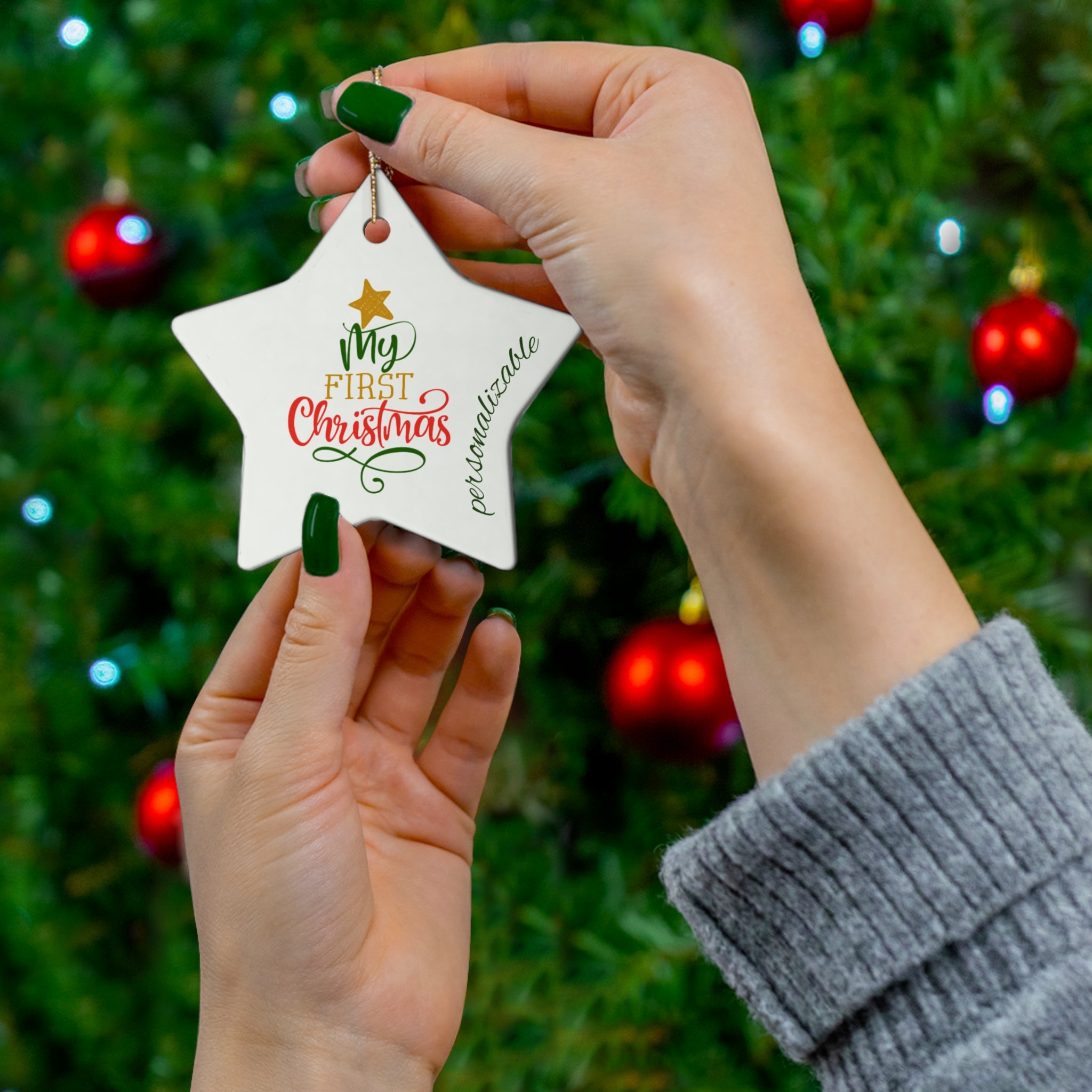 My First Christmas Ceramic Ornament - 4 Unique Shapes