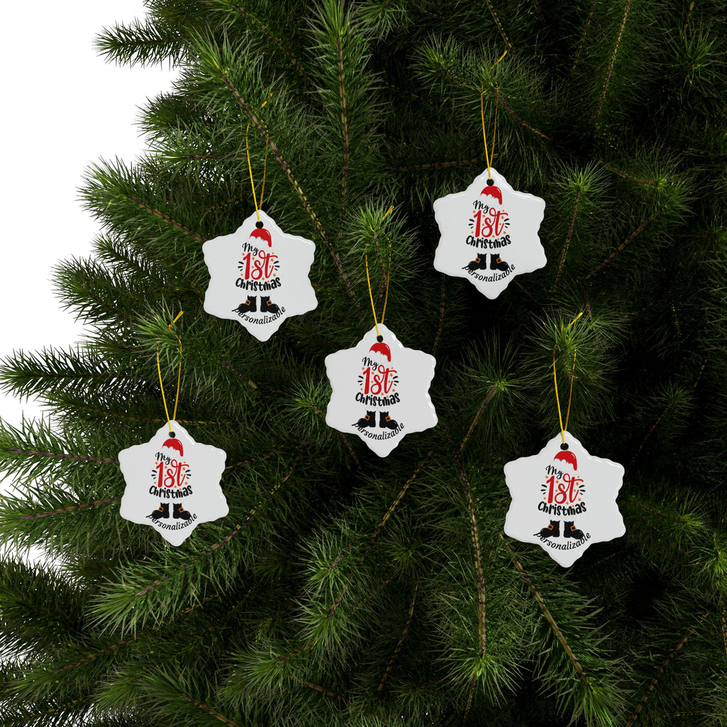 My 1st Christmas Ceramic Ornaments - 2-Sided Print (Multiple Pack Options)