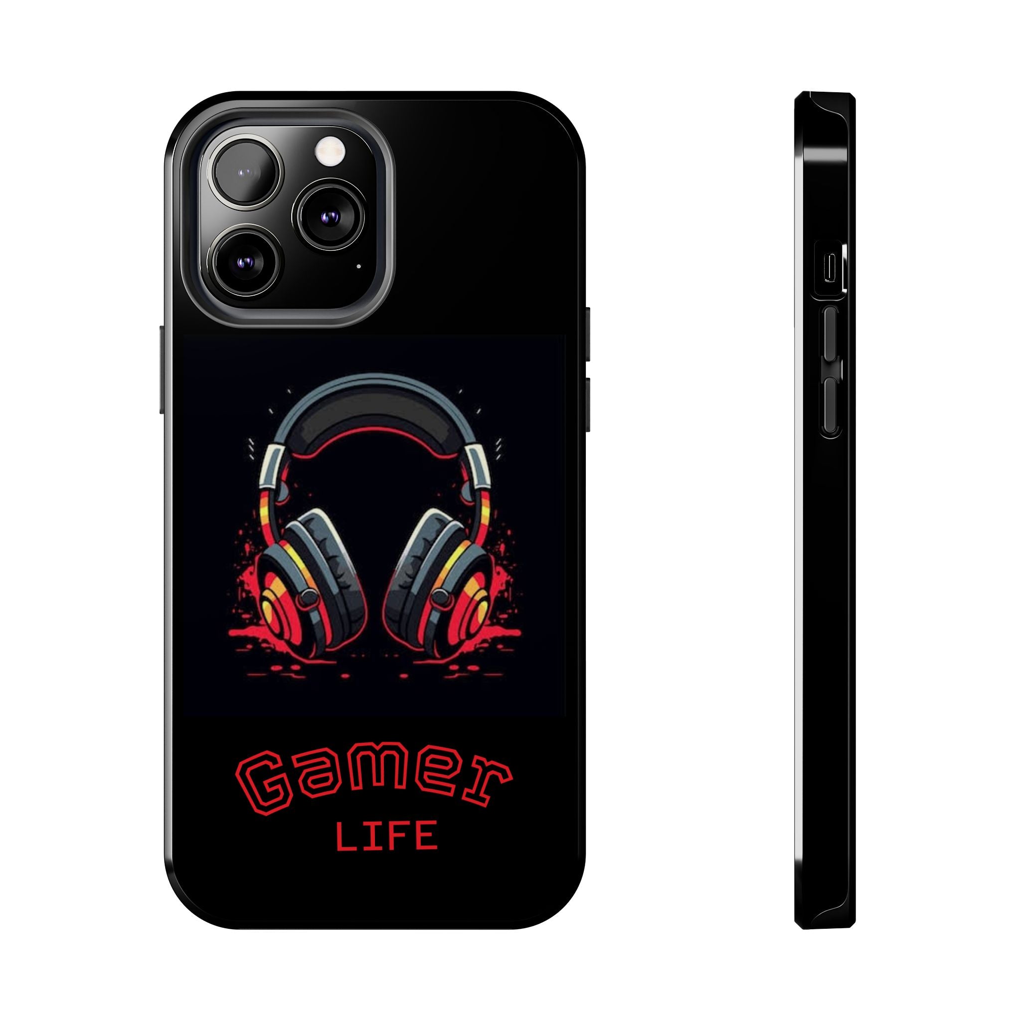 Gamer Life Tough Phone Case with Gamer Headset Design