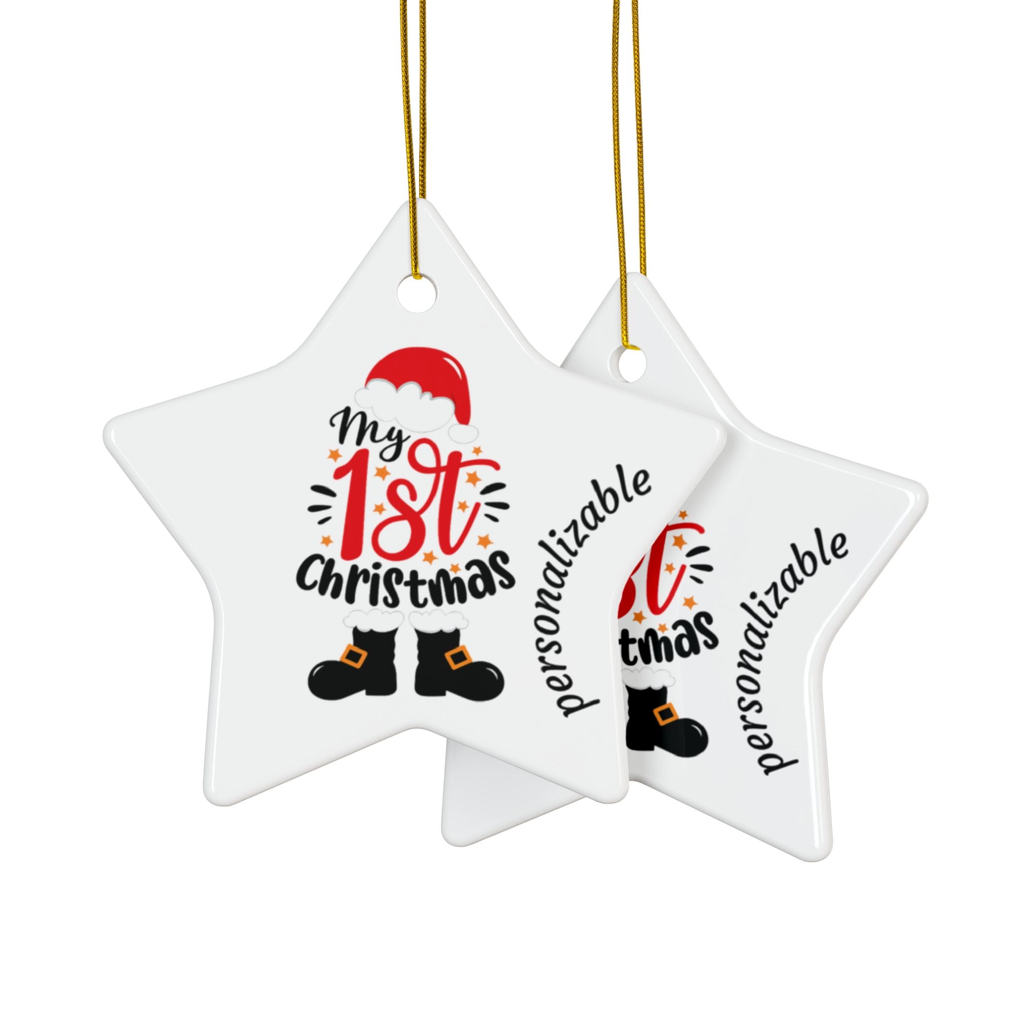 My 1st Christmas Ceramic Ornaments - 2-Sided Print (Multiple Pack Options)