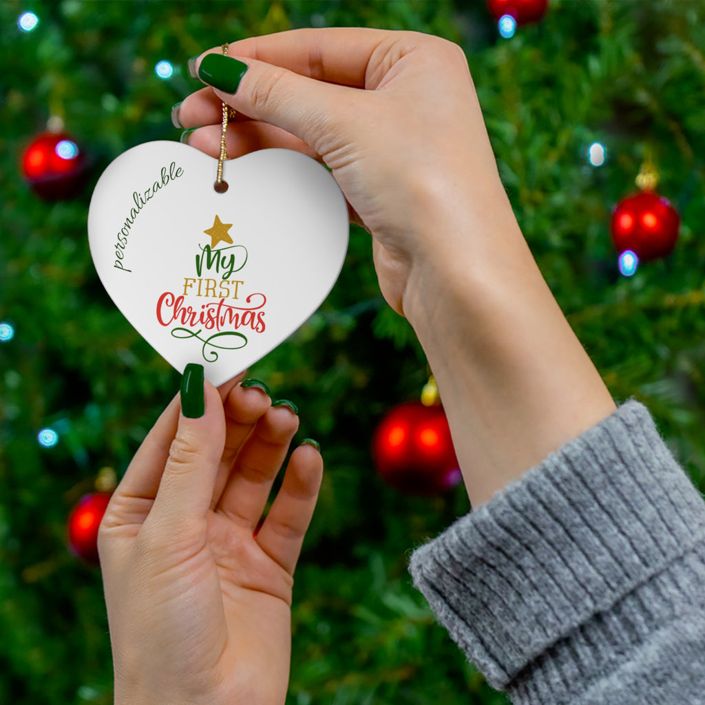 My First Christmas Ceramic Ornament - 4 Unique Shapes
