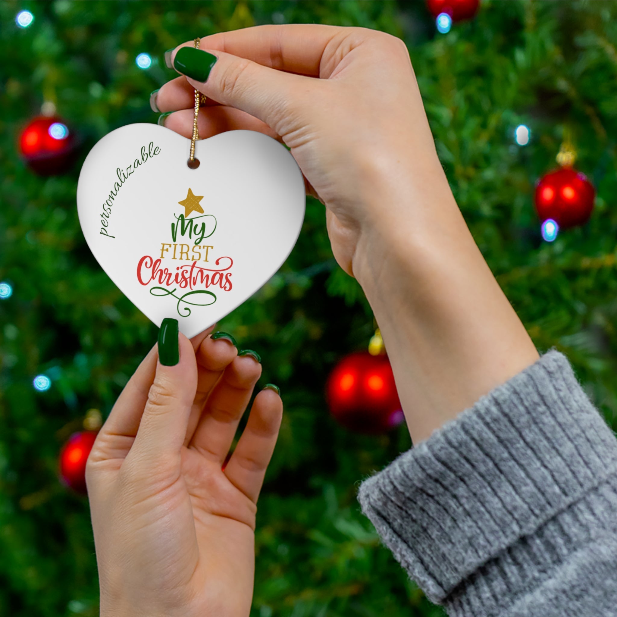 My First Christmas Ceramic Ornament - 4 Unique Shapes