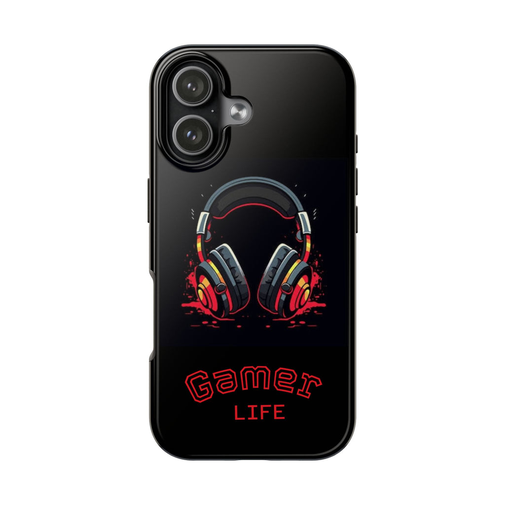 Gamer Life Tough Phone Case with Gamer Headset Design