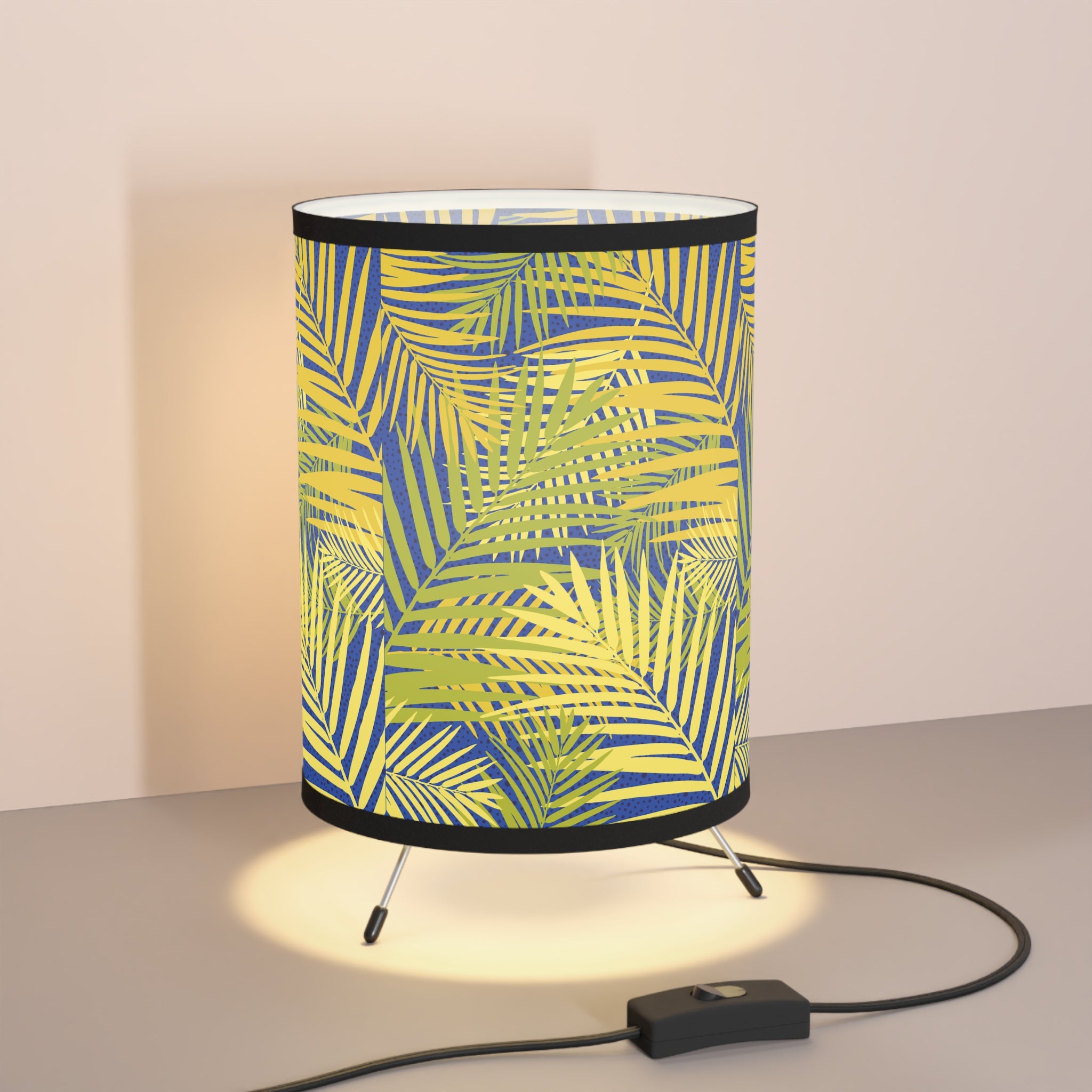 Tropical Tripod Lamp, Boho Room Decor, Modern Lighting, Gift for Beach Lovers, Home Accessories, Unique Desk Lamp