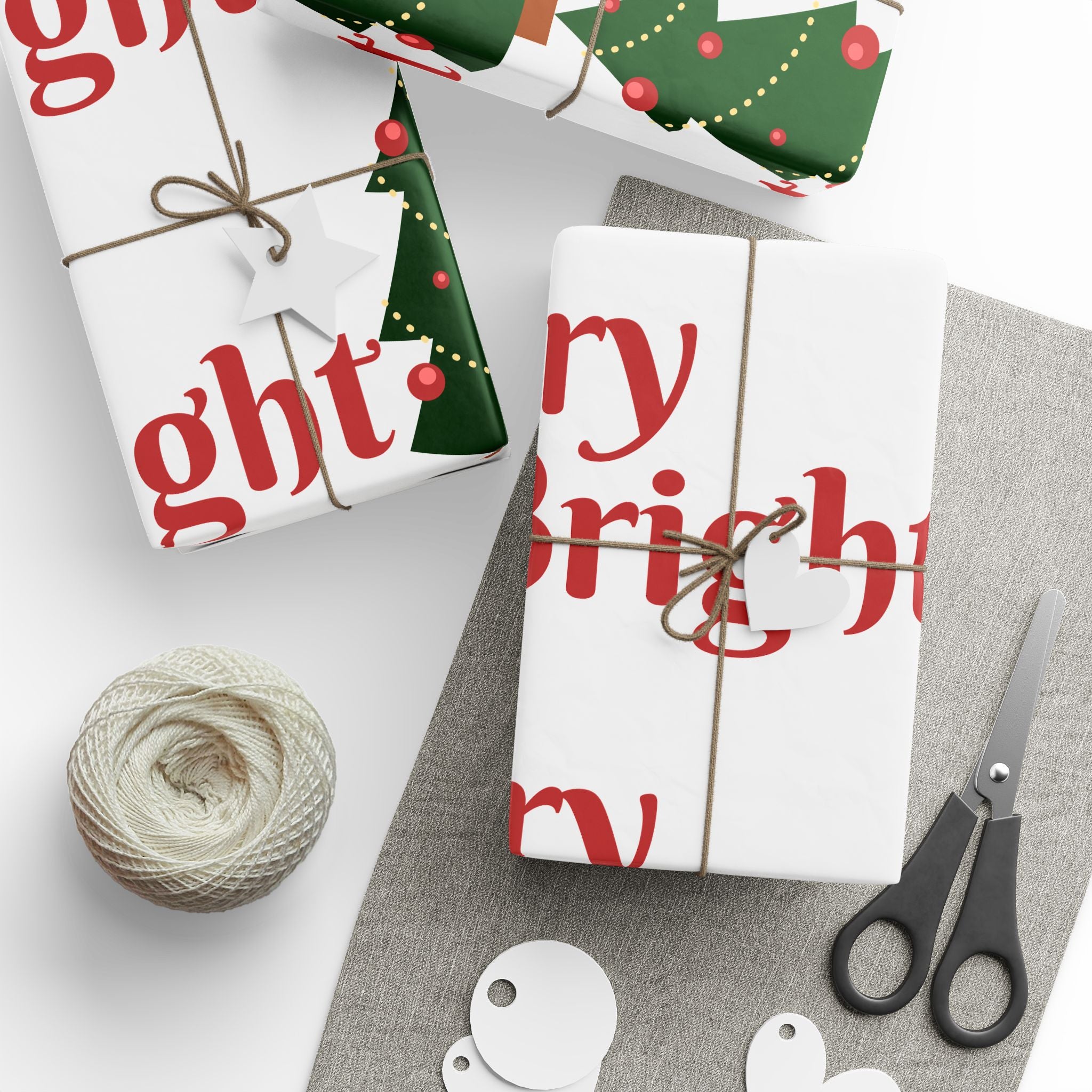Festive Christmas Wrapping Paper with Merry Design