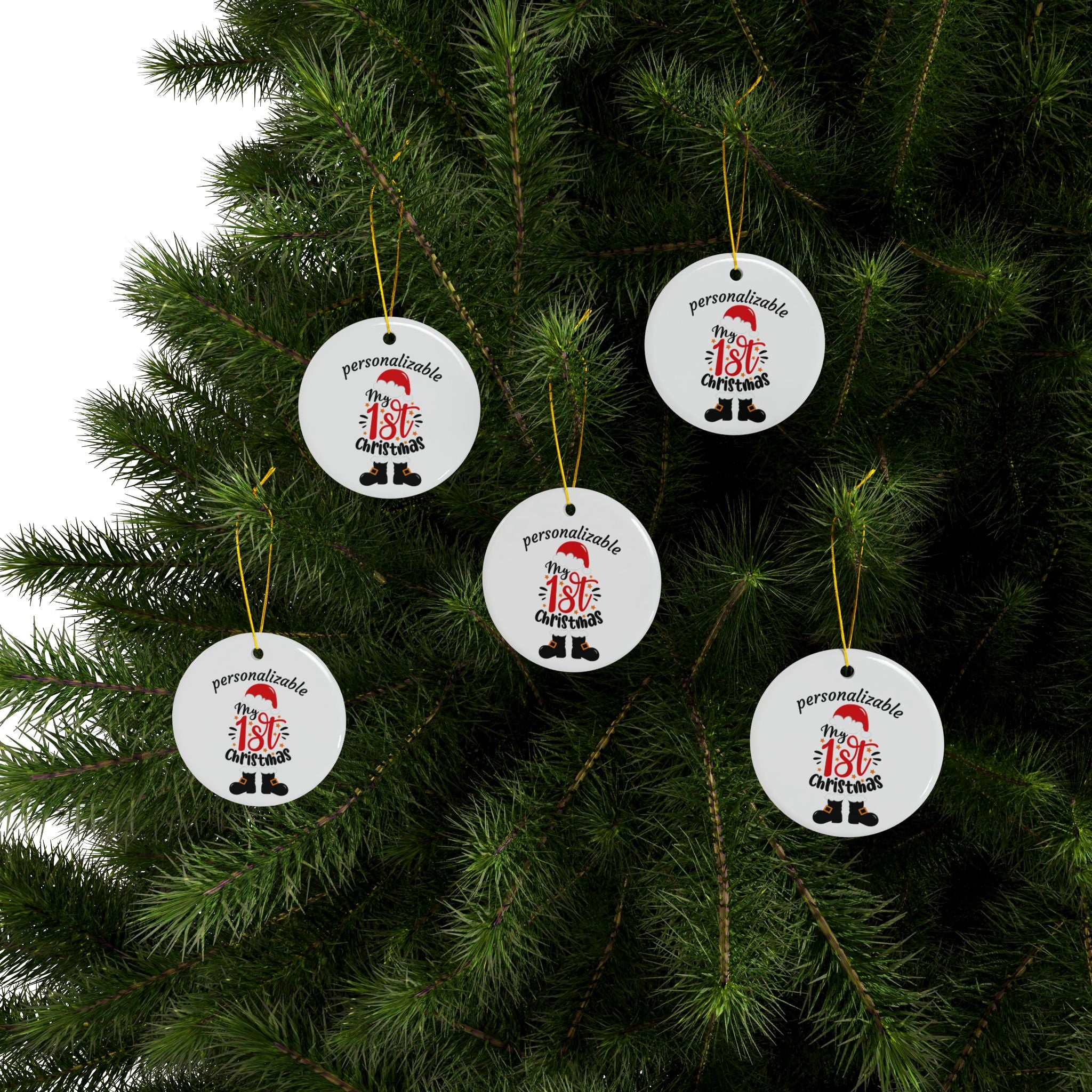 My 1st Christmas Ceramic Ornaments - 2-Sided Print (Multiple Pack Options)