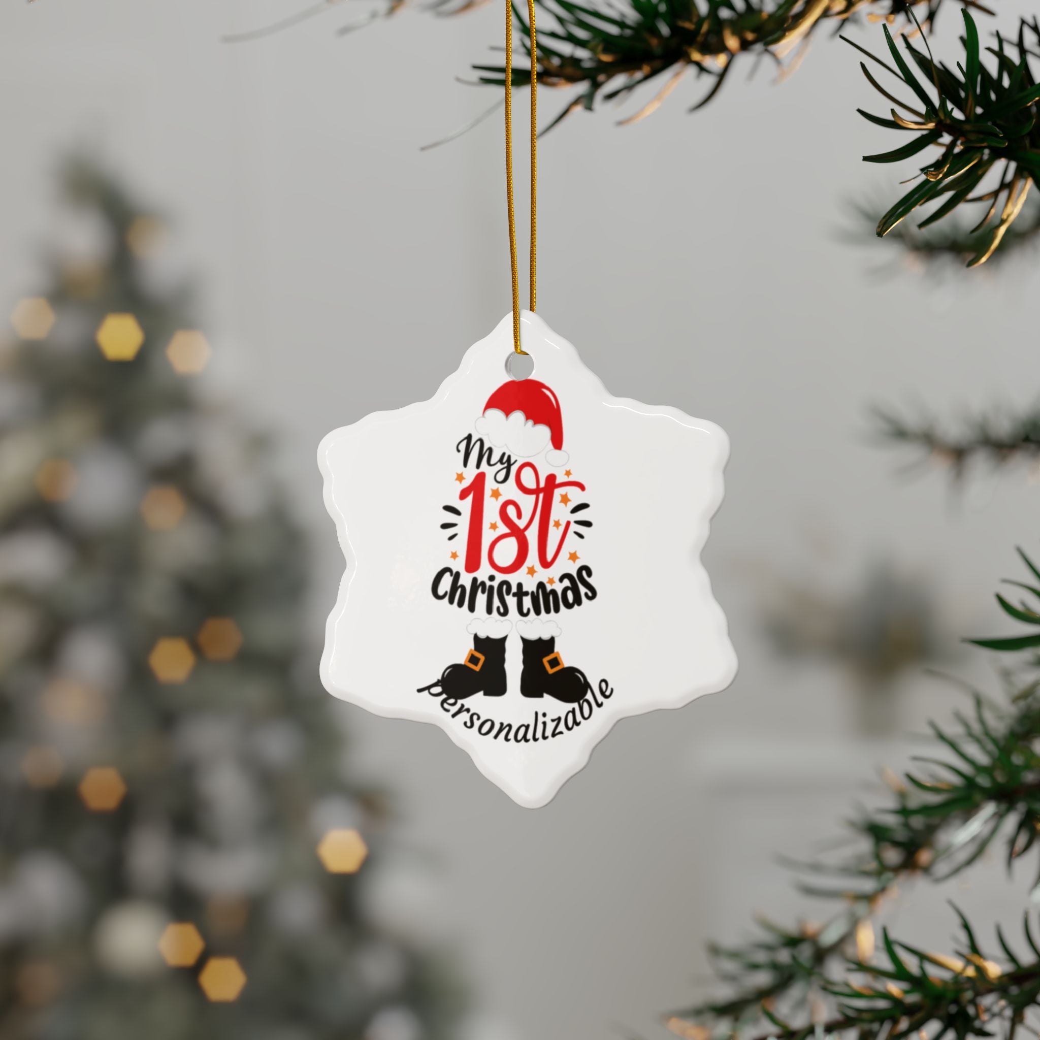My 1st Christmas Ceramic Ornaments - 2-Sided Print (Multiple Pack Options)