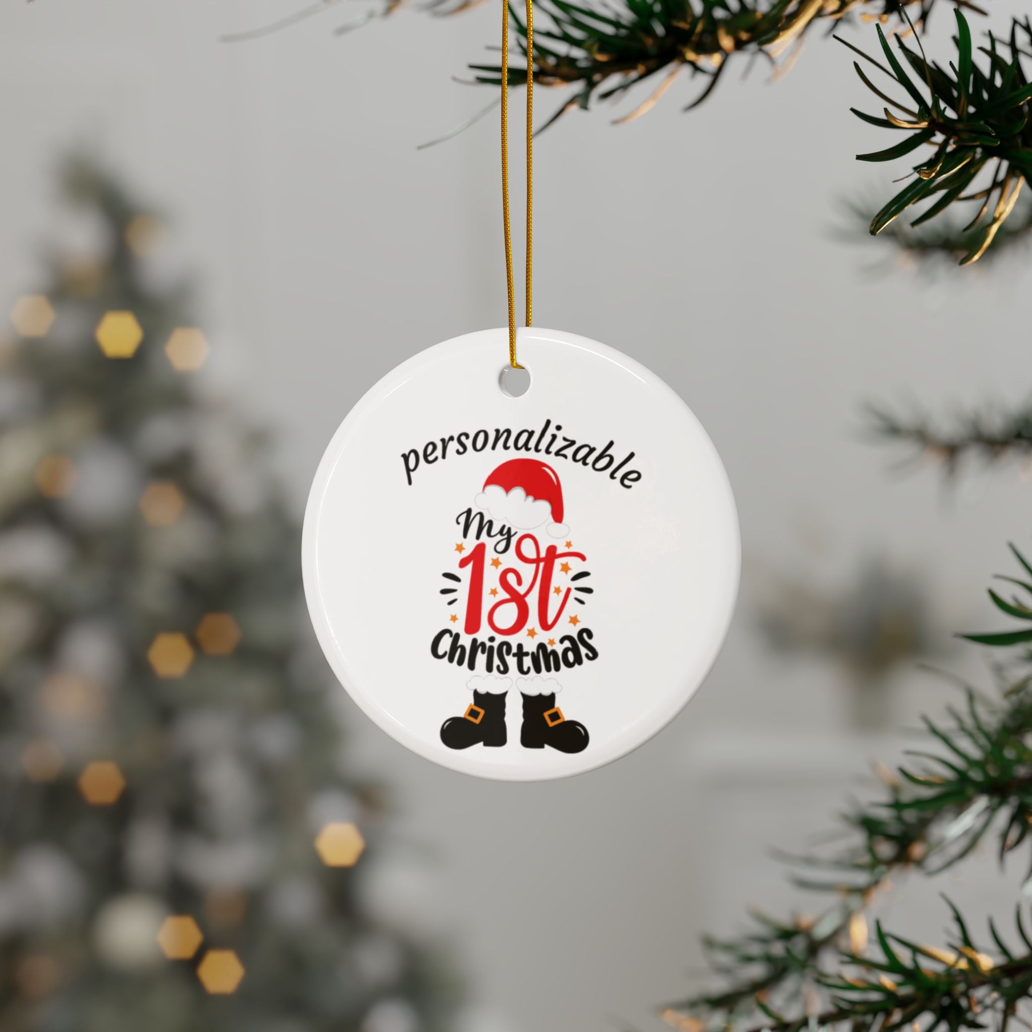My 1st Christmas Ceramic Ornaments - 2-Sided Print (Multiple Pack Options)