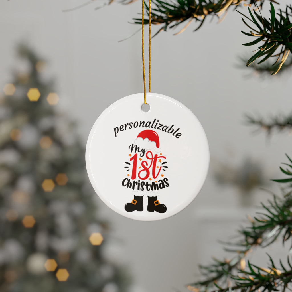 My 1st Christmas Ceramic Ornaments - 2-Sided Print (Multiple Pack Options)