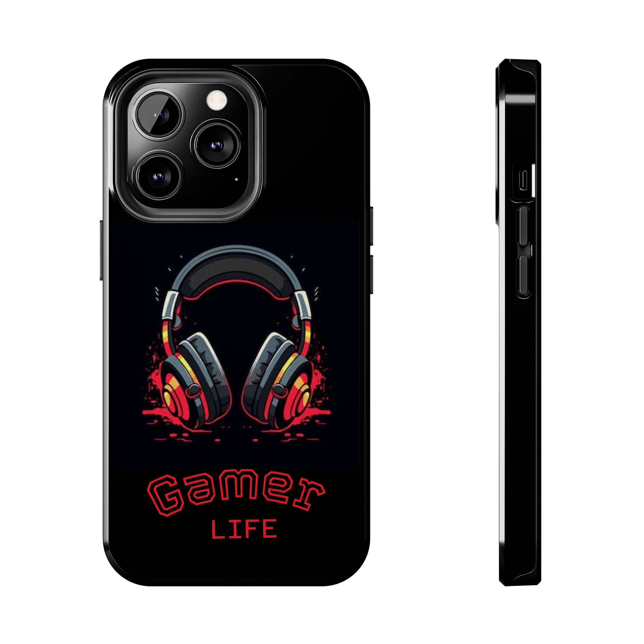 Gamer Life Tough Phone Case with Gamer Headset Design