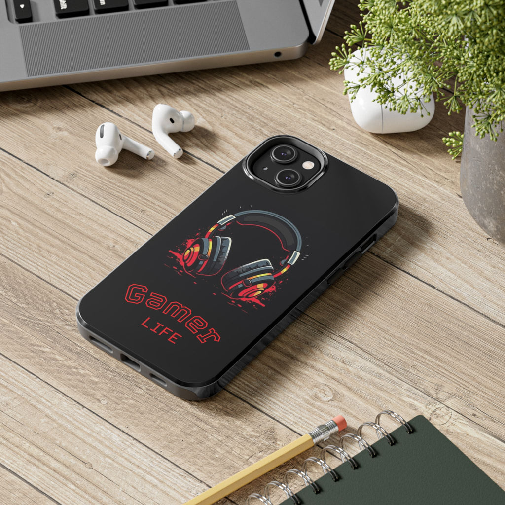 Gamer Life Tough Phone Case with Gamer Headset Design